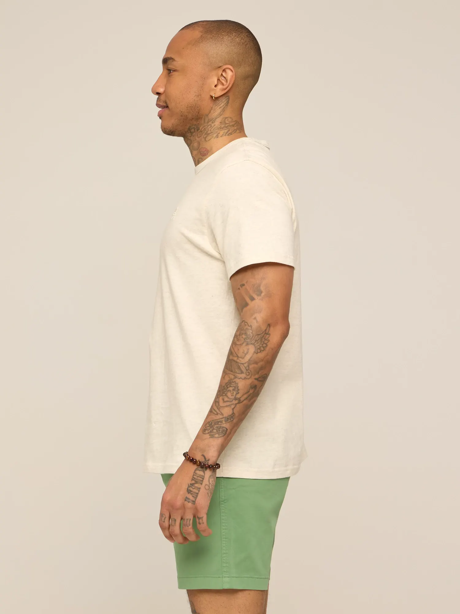 The 24/7, 365 (Essential Non Pocket T-Shirt)- Oatmilk Heather - Image 3