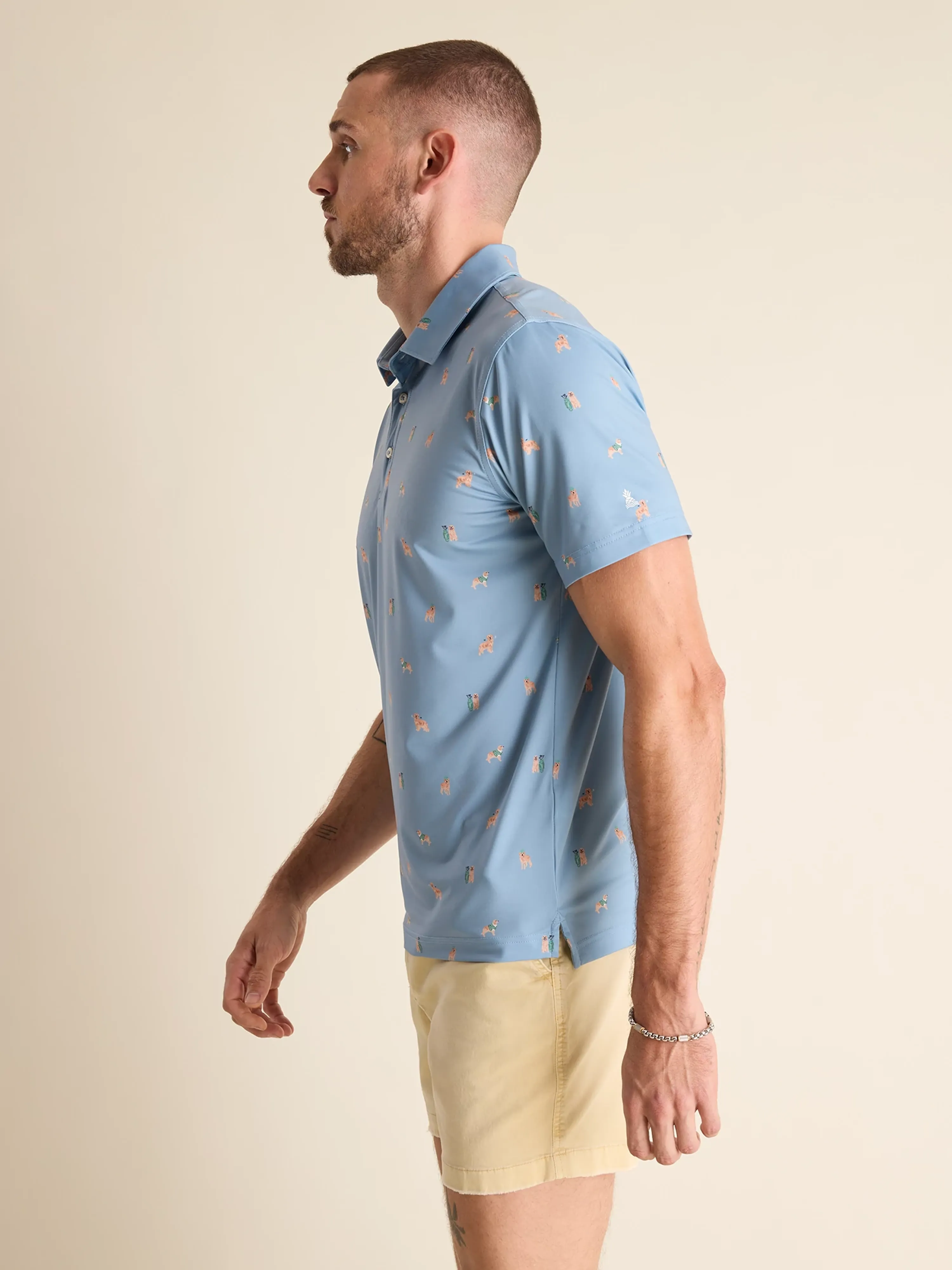 The Barkin' Up the Wrong Tree (Performance Polo) - Light Blue - Image 3