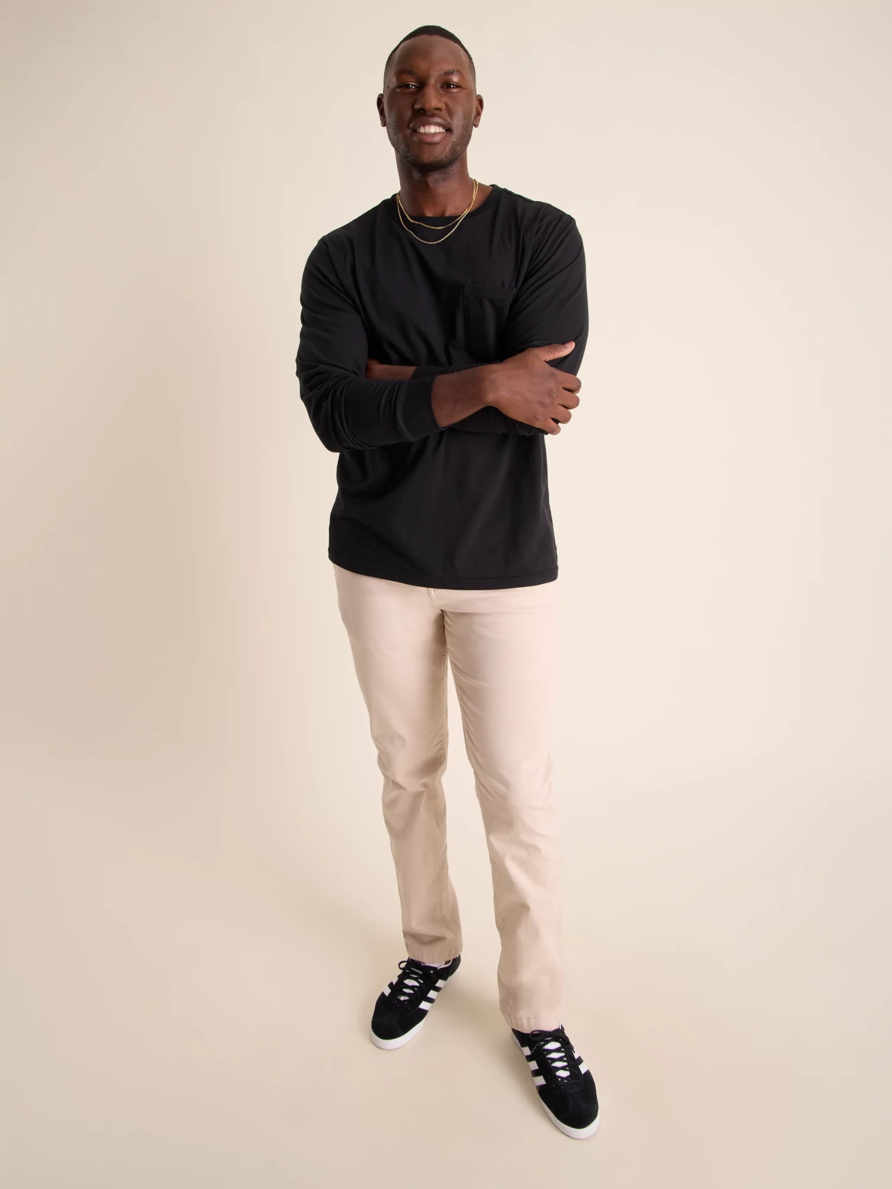 The Basically (L/S Pocket T-Shirt) - True Black - Image 4