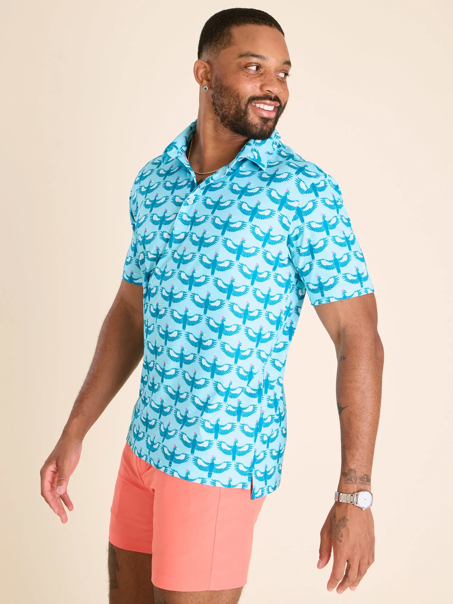The Birds Of A Feather- Blue (Performance Polo) - Image 3