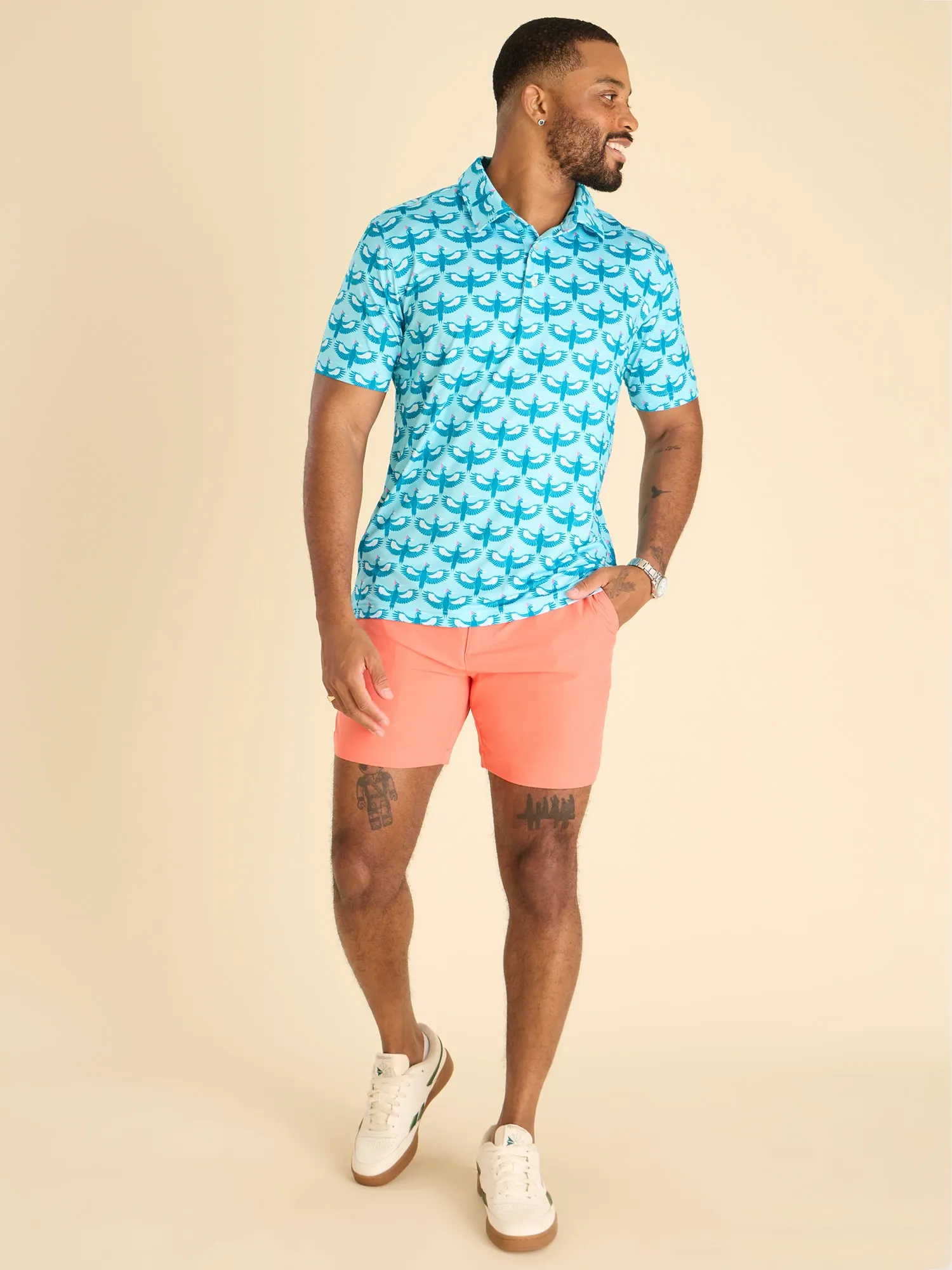 The Birds Of A Feather- Blue (Performance Polo) - Image 4