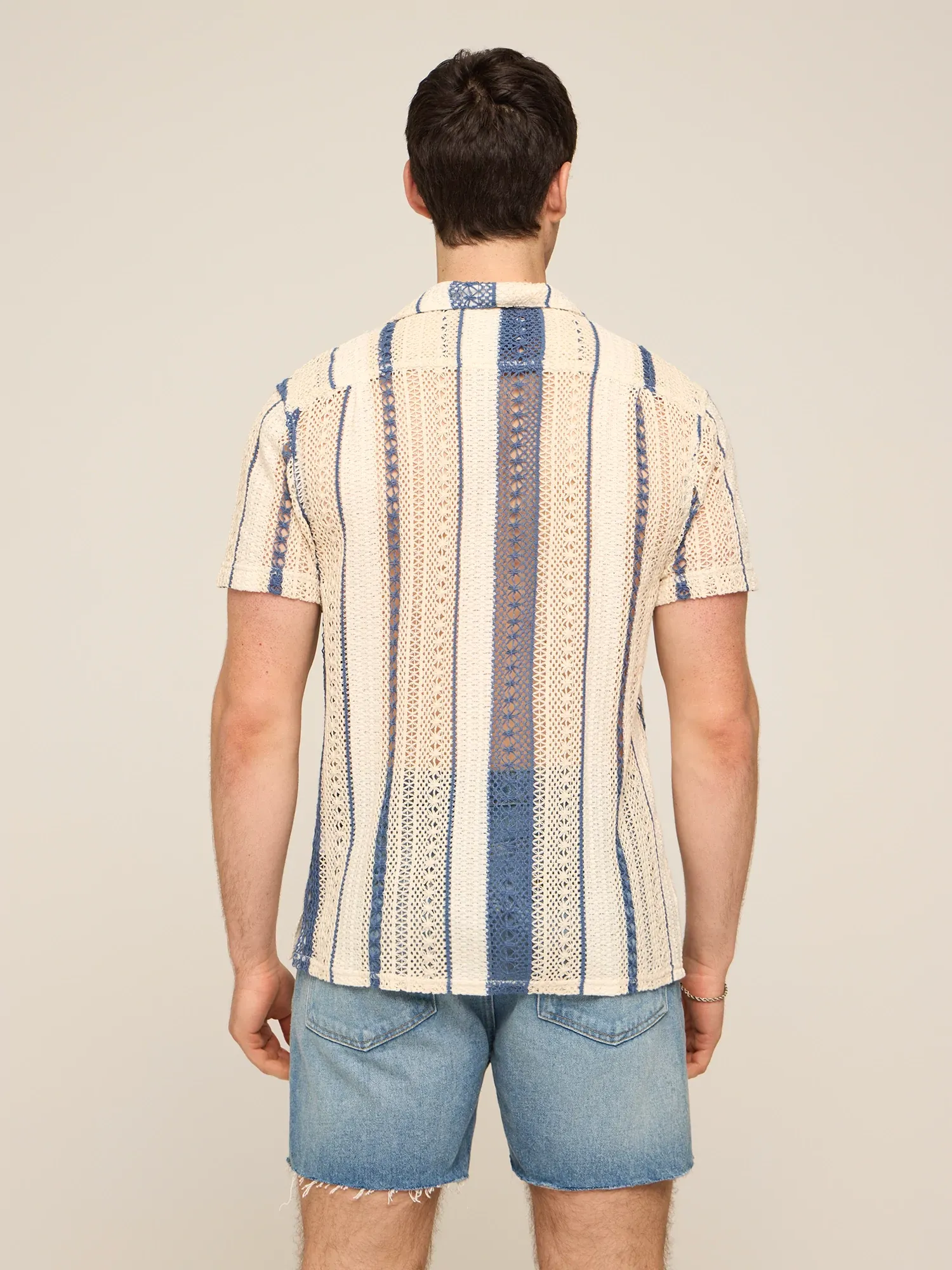 The Calm Seas (Crochet Sunday Shirt) - Cream/Navy (CQS) - Image 3