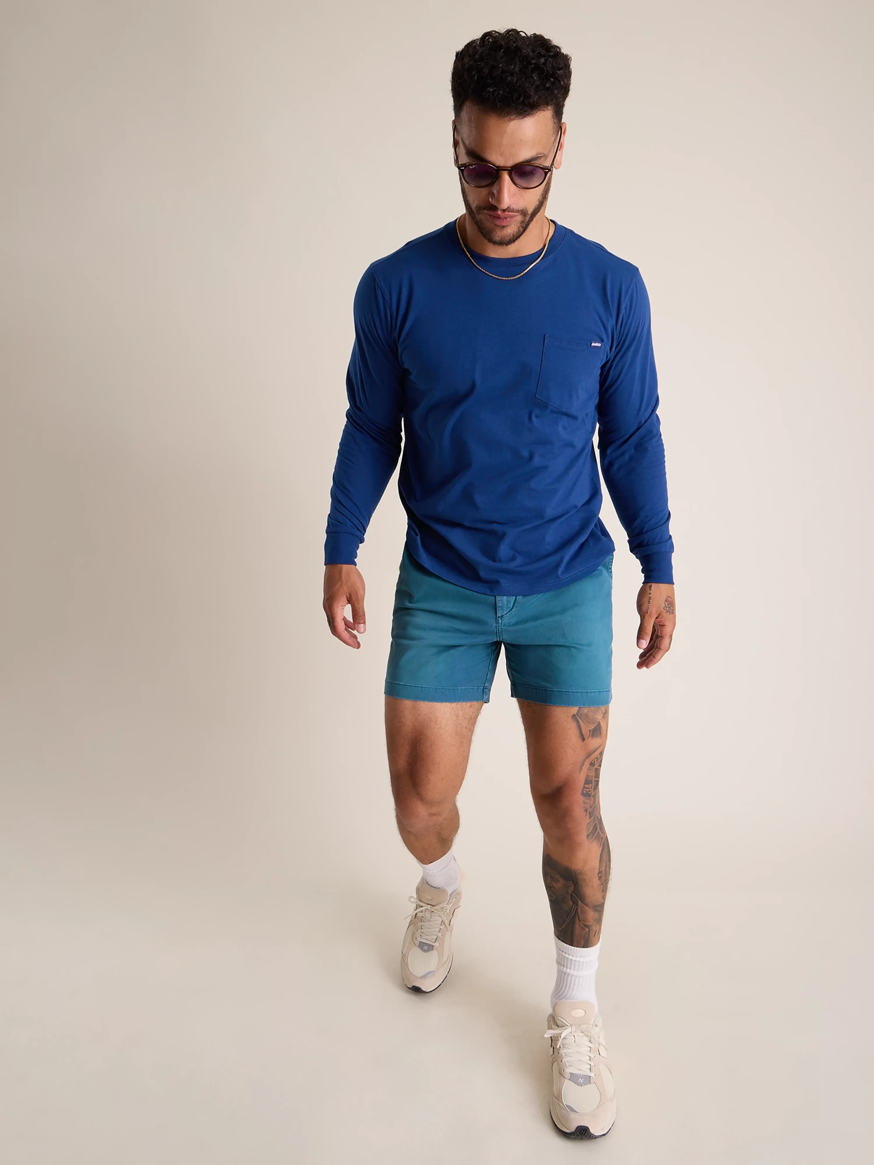 The Classic (L/S Pocket T-Shirt) - Navy - Image 4