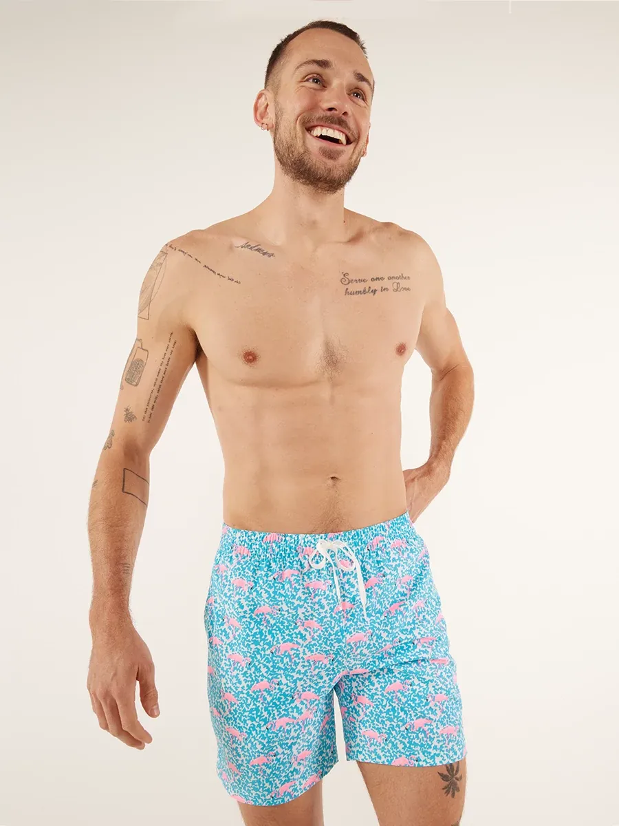 The Domingos Are For Flamingos 7" (Lined Classic Swim Trunk) - Image 4