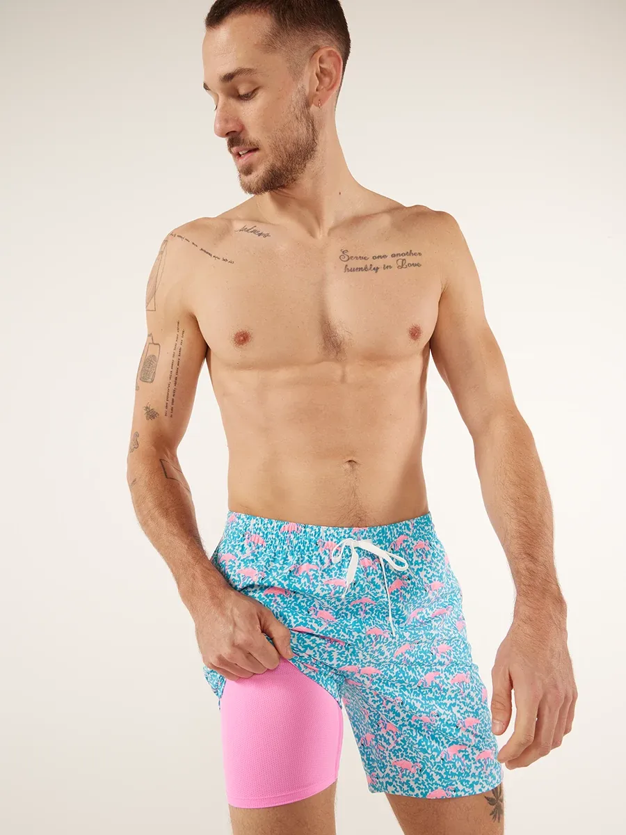 The Domingos Are For Flamingos 7" (Lined Classic Swim Trunk) - Image 5
