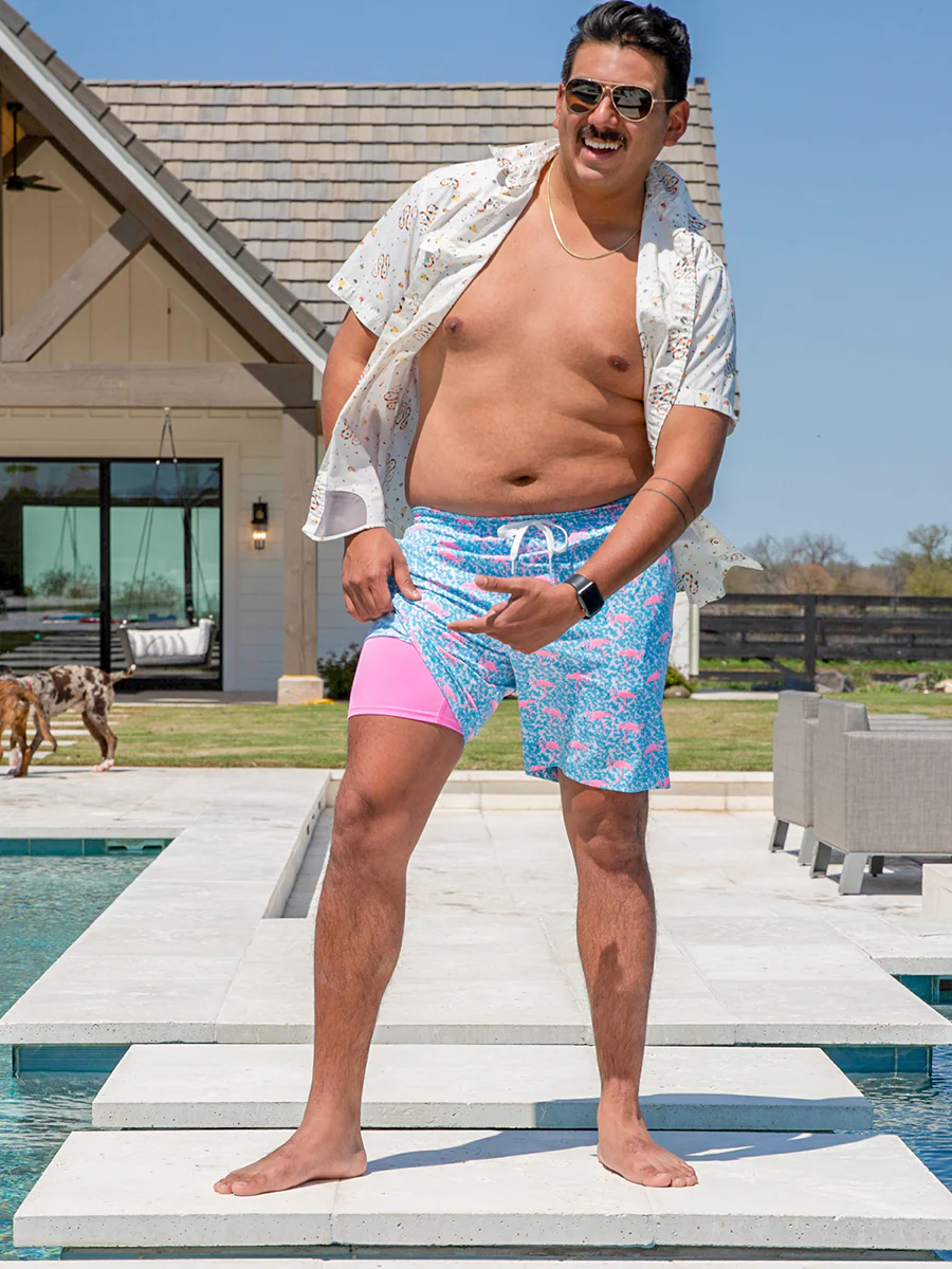 The Domingos Are For Flamingos 7" (Lined Classic Swim Trunk) - Image 7