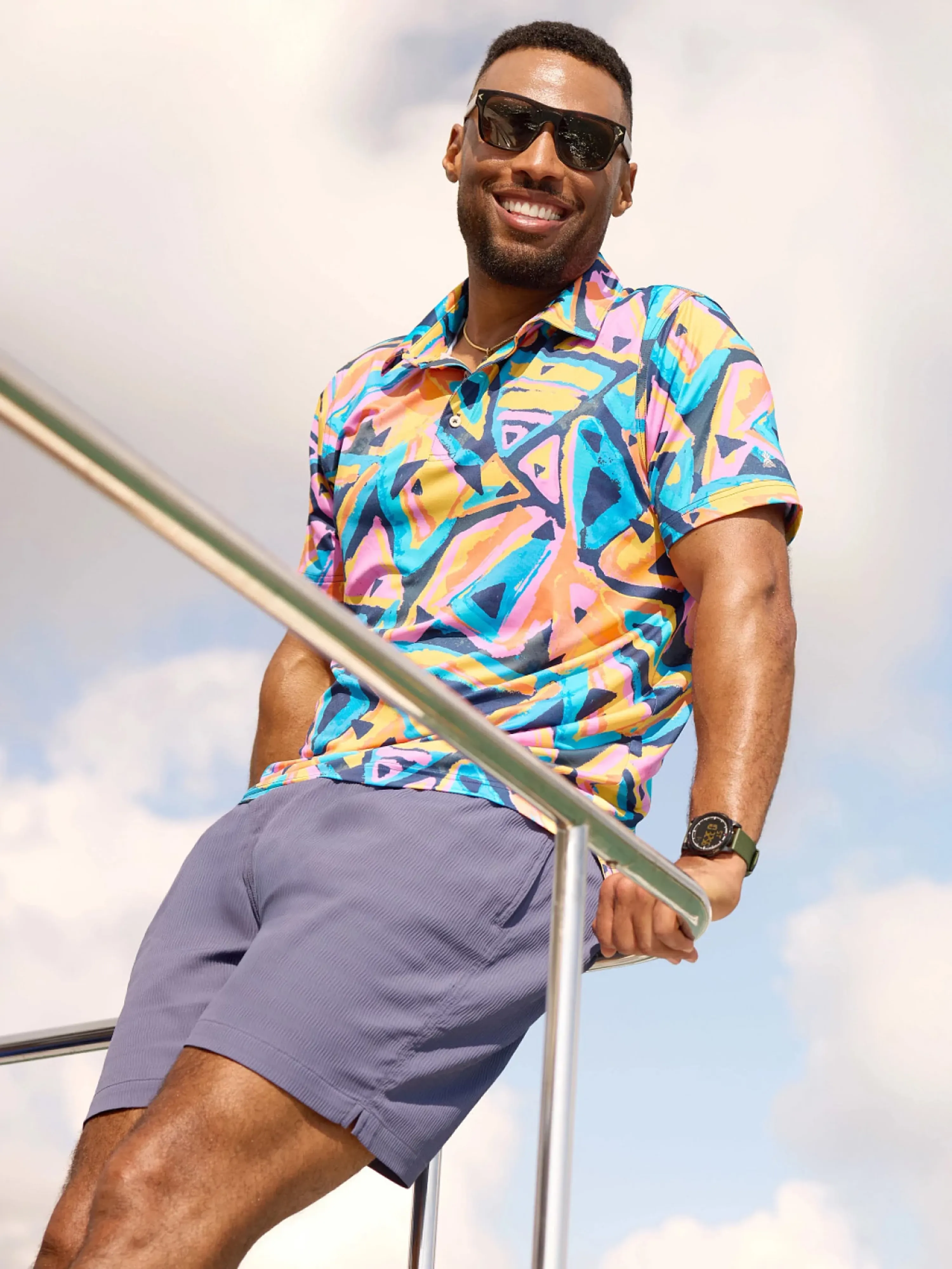 The Exploding Nacho (Performance Polo) - Orange - Image 2