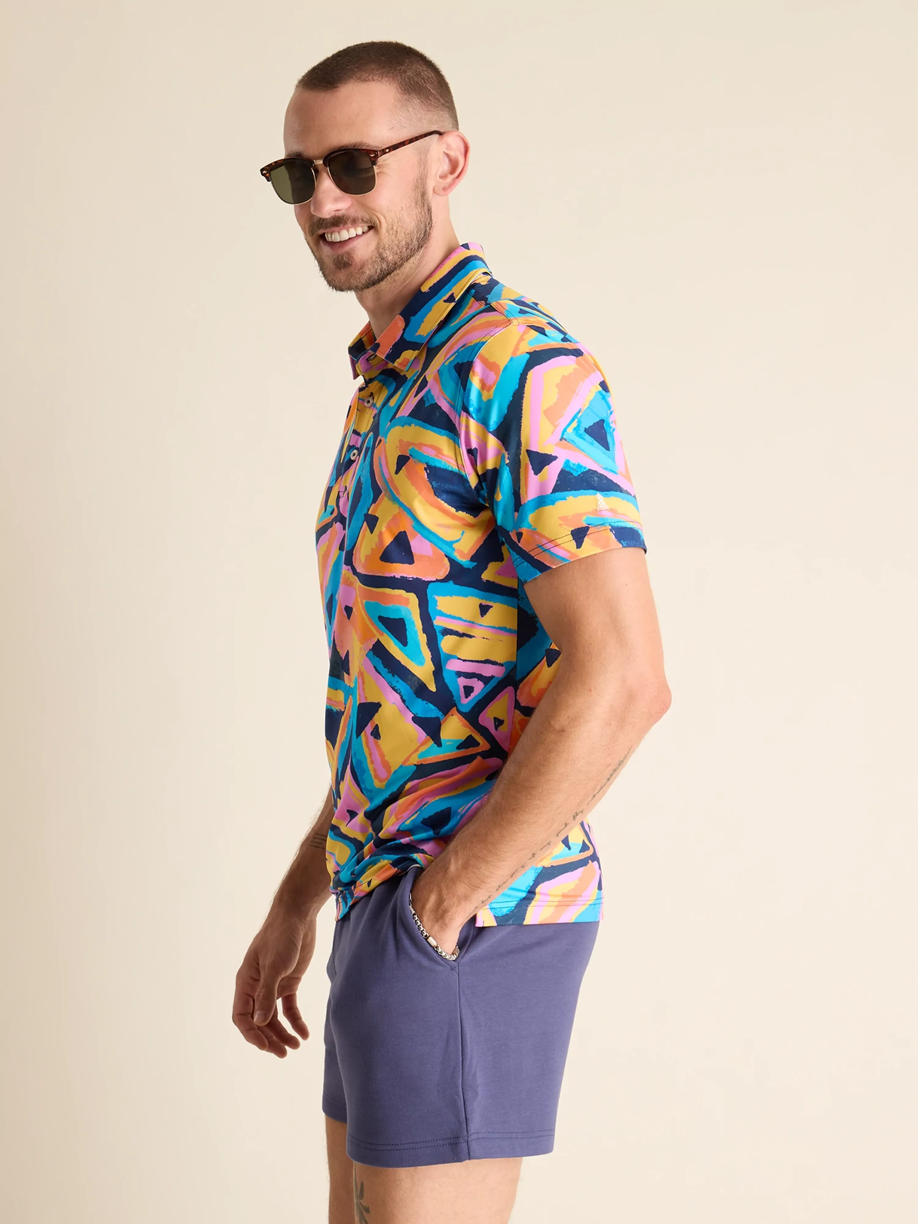 The Exploding Nacho (Performance Polo) - Orange - Image 4