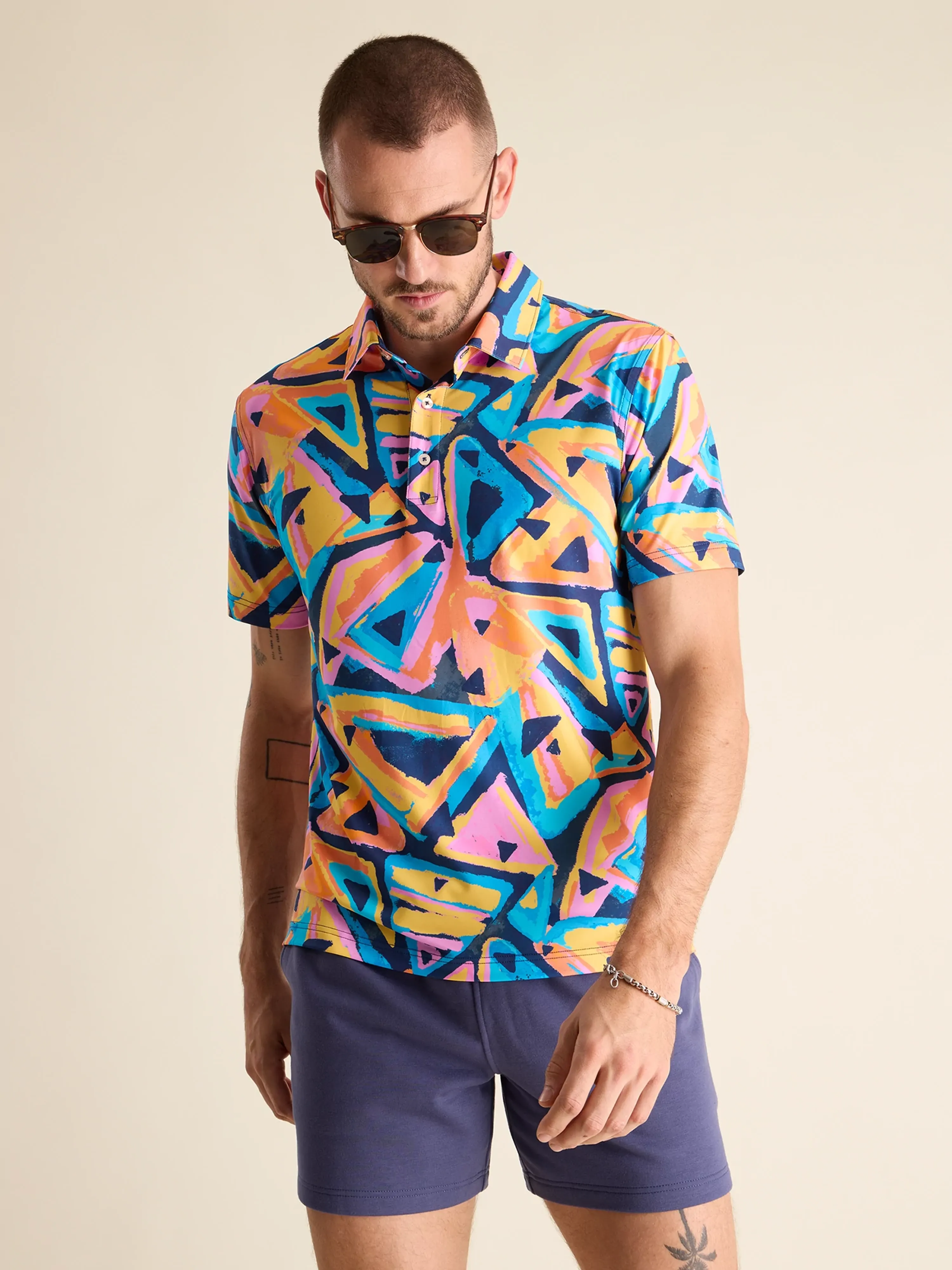 The Exploding Nacho (Performance Polo) - Orange - Image 5