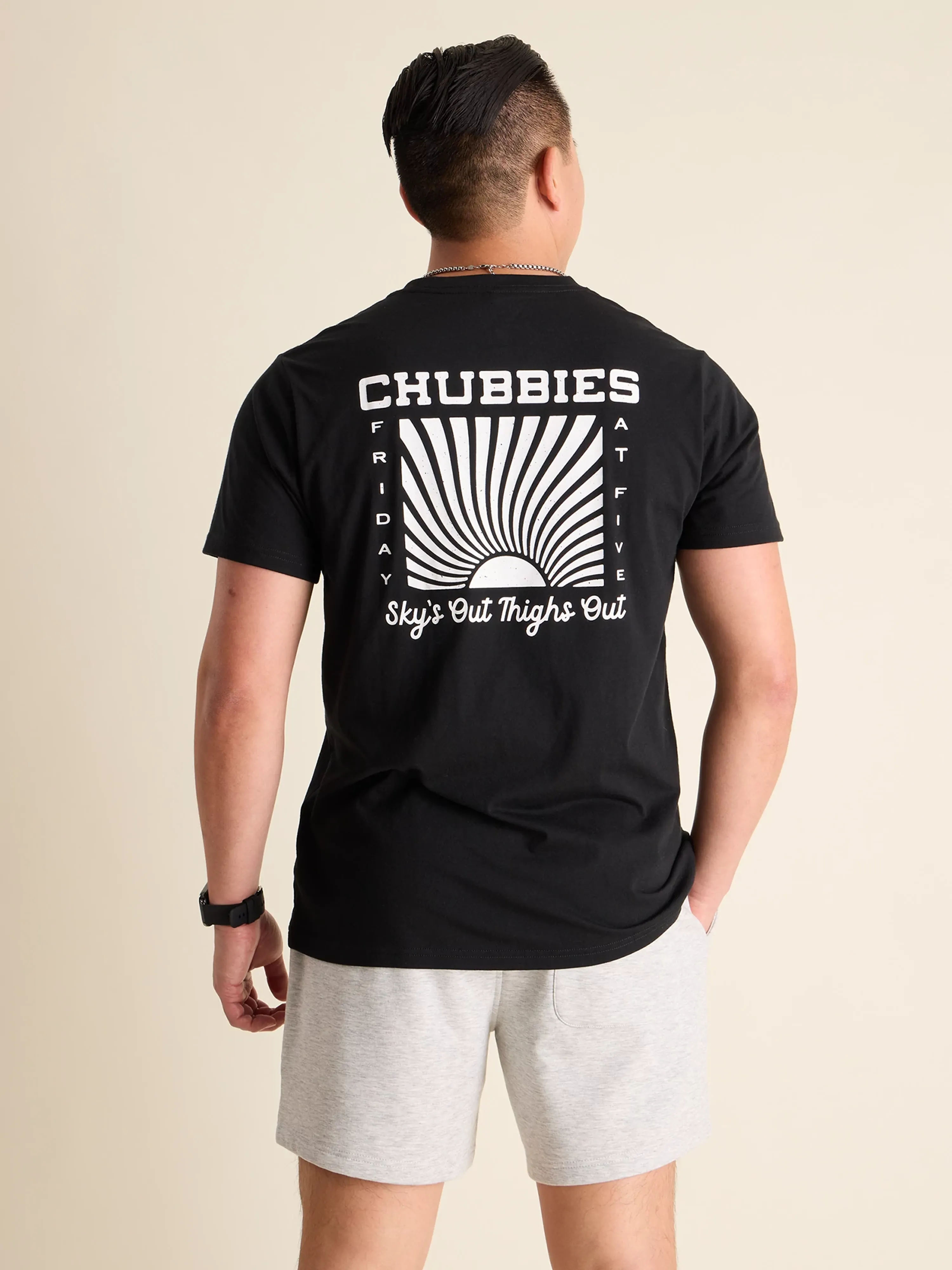 The Five Thighs (Non Pocket Graphic T-Shirt) - Black - Image 2