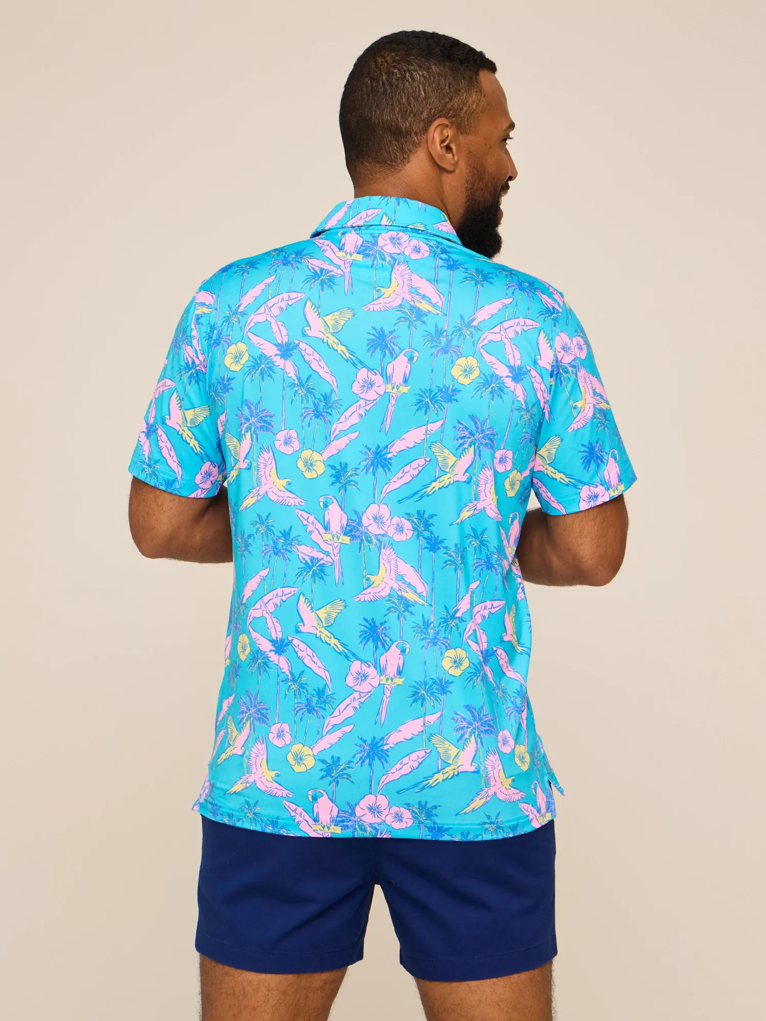 The Flock Party (Performance Polo)- Turquoise - Image 3