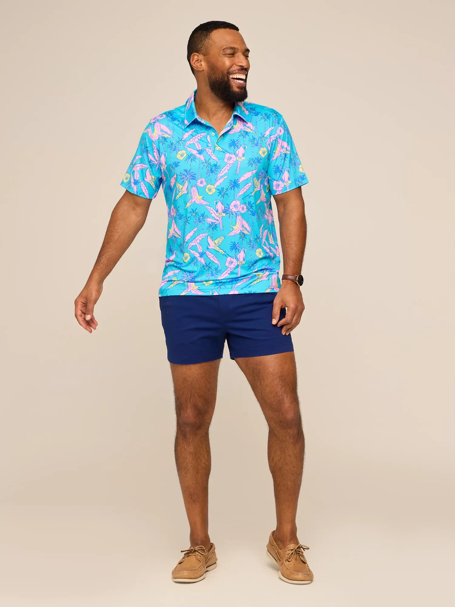The Flock Party (Performance Polo)- Turquoise - Image 5