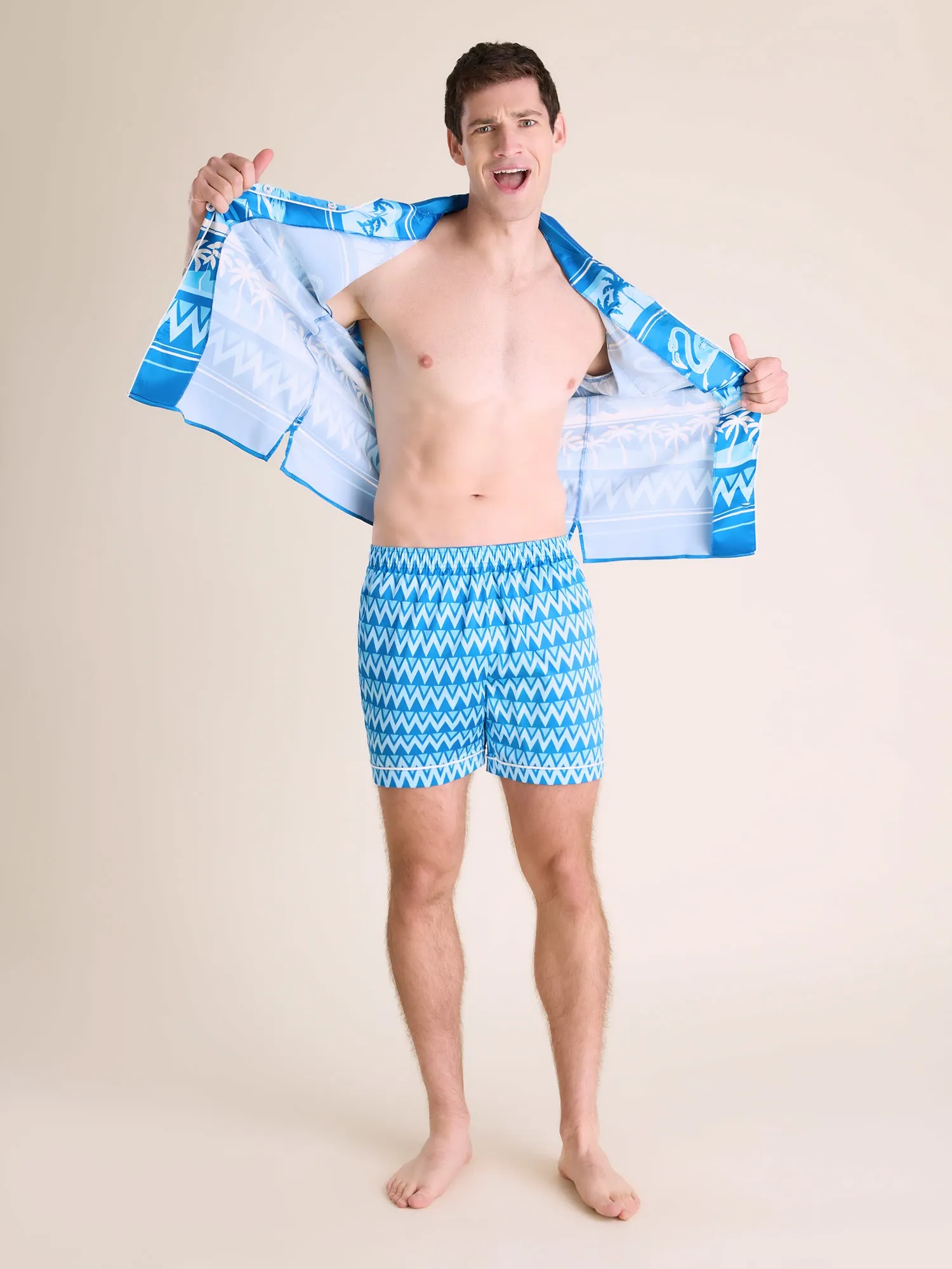 The Fly-Mingos- Blue (Satin Sleep Short) - Image 3