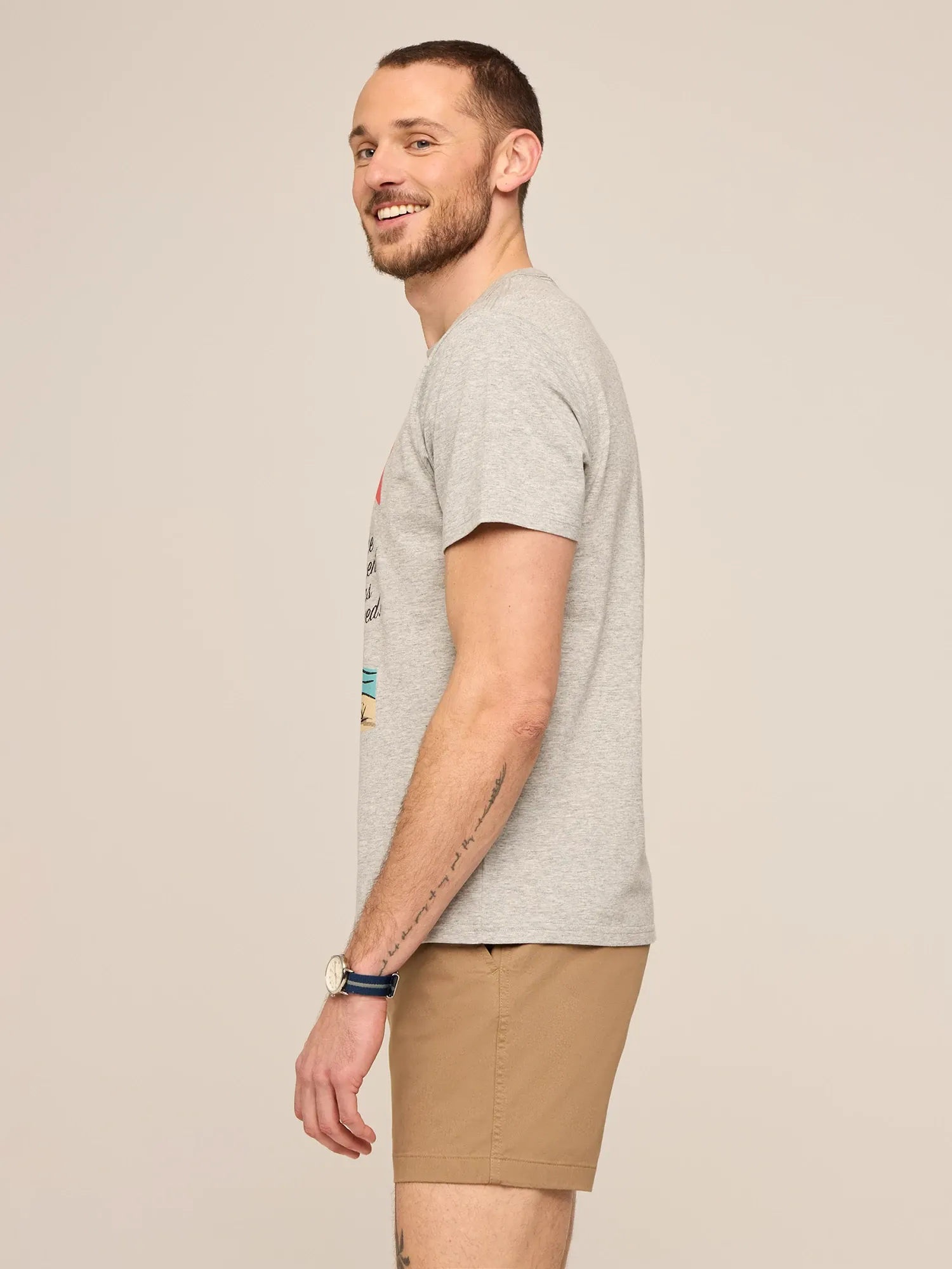 The Fork In The Road (Non Pocket Graphic T-Shirt)- Gray - Image 3
