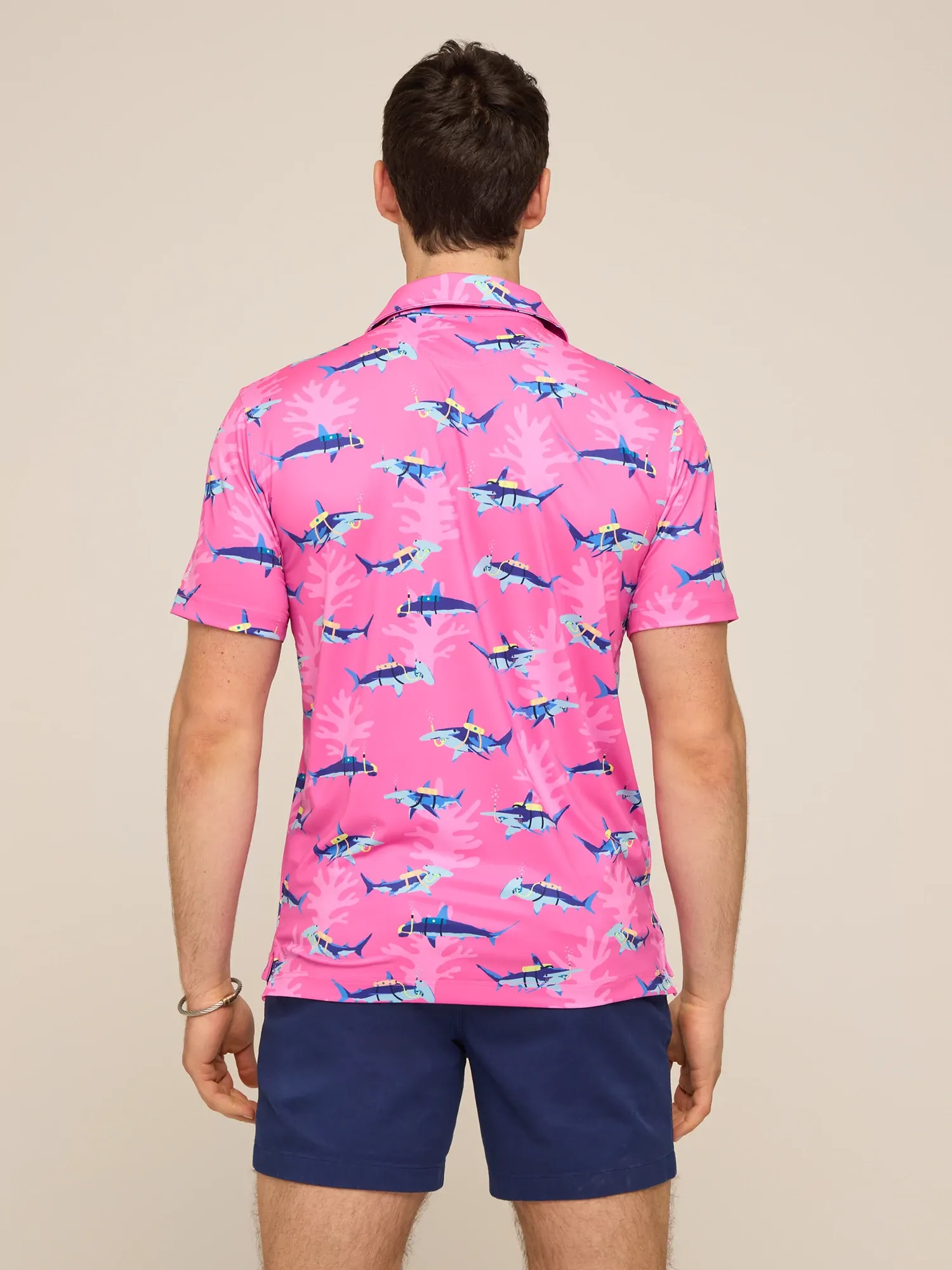 The Great Pink Shark (Performance Polo) - Image 2
