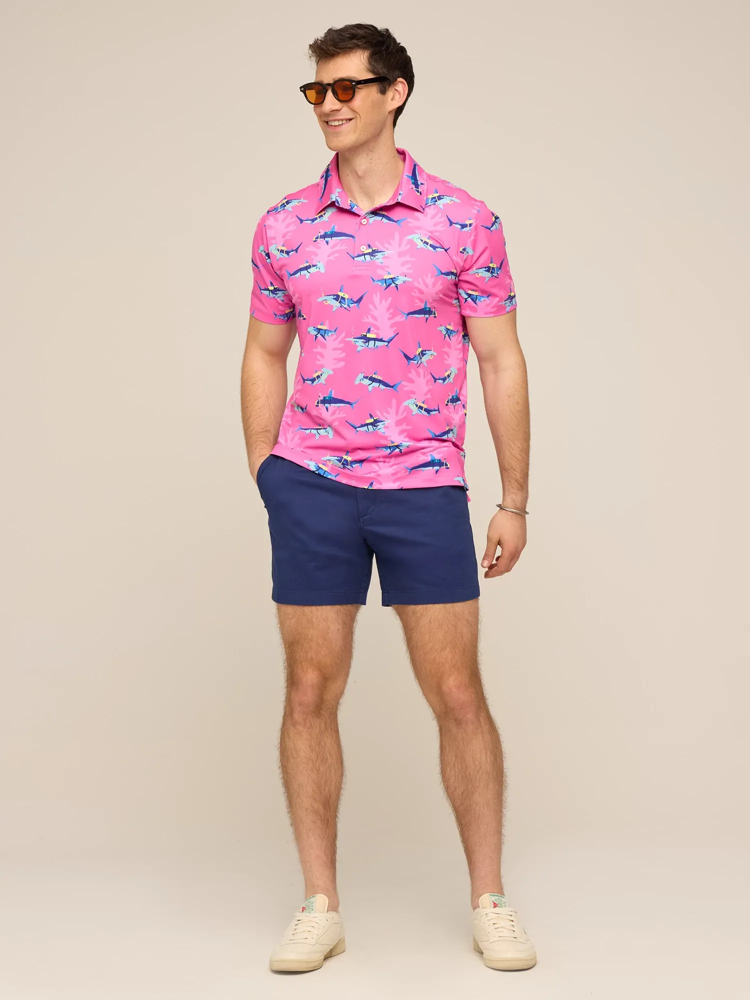 The Great Pink Shark (Performance Polo) - Image 4