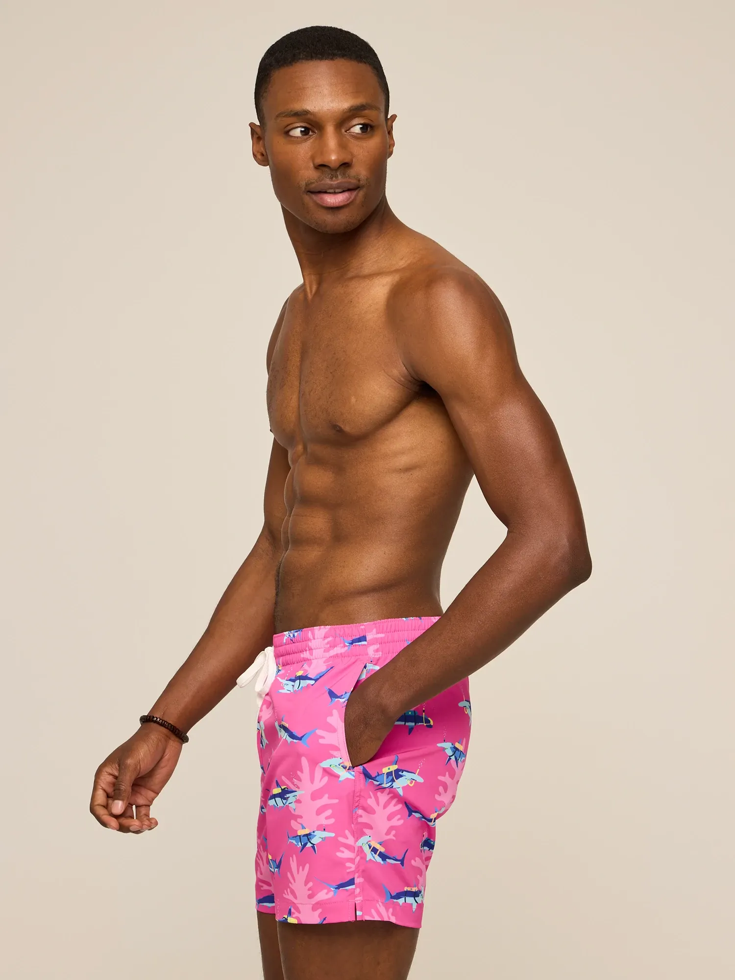 The Great Pink Sharks 5.5"  (Classic Lined Swim Trunk) - Image 5