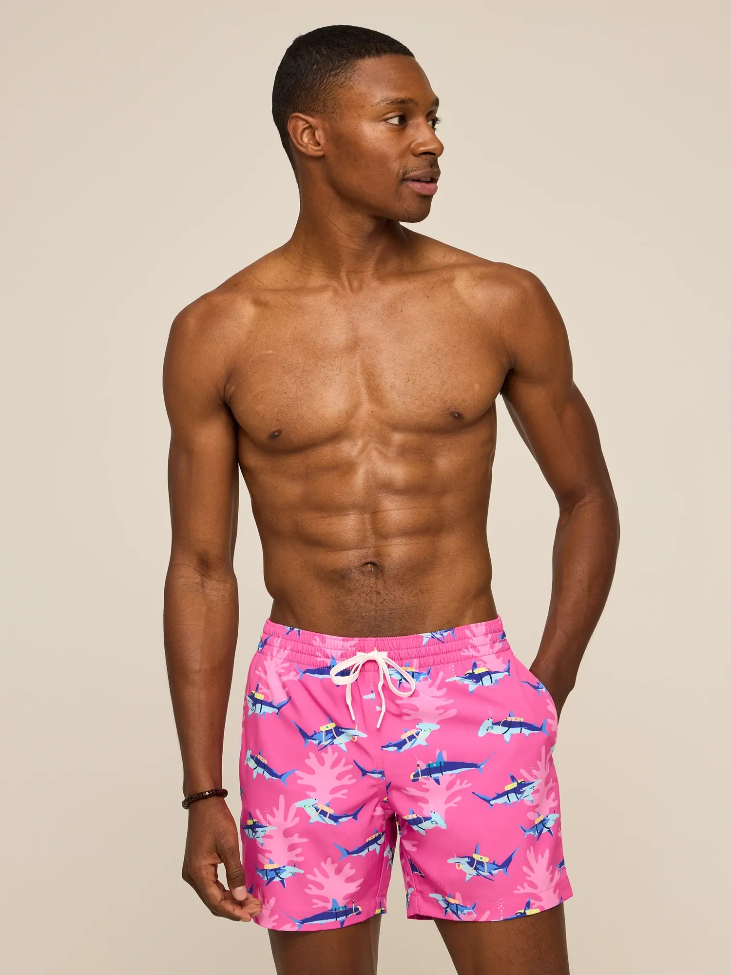 The Great Pink Sharks 5.5"  (Classic Lined Swim Trunk) - Image 6