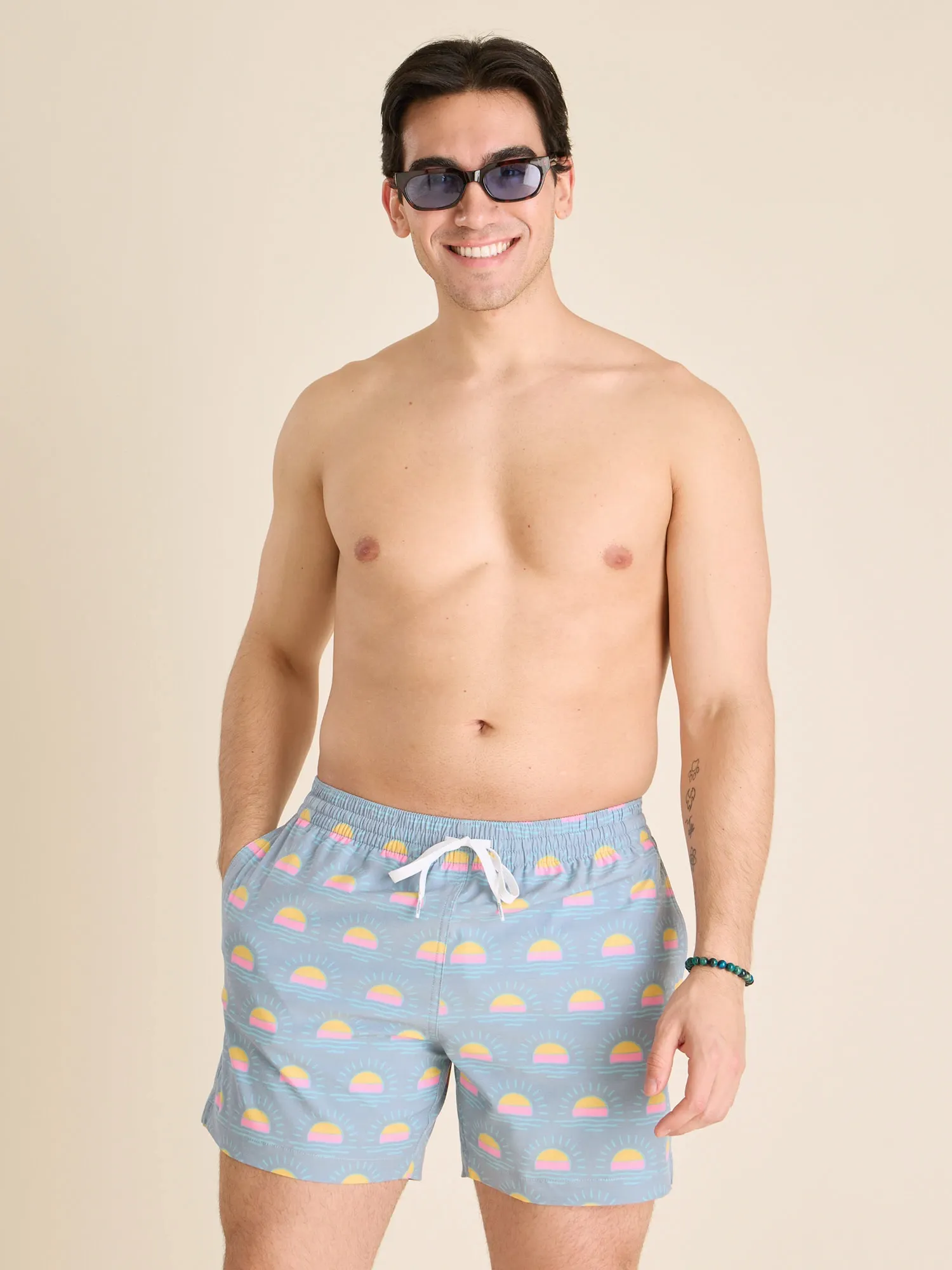 The Heat Waves- Gray 5.5" (Classic Lined Swim Trunk) - Image 3