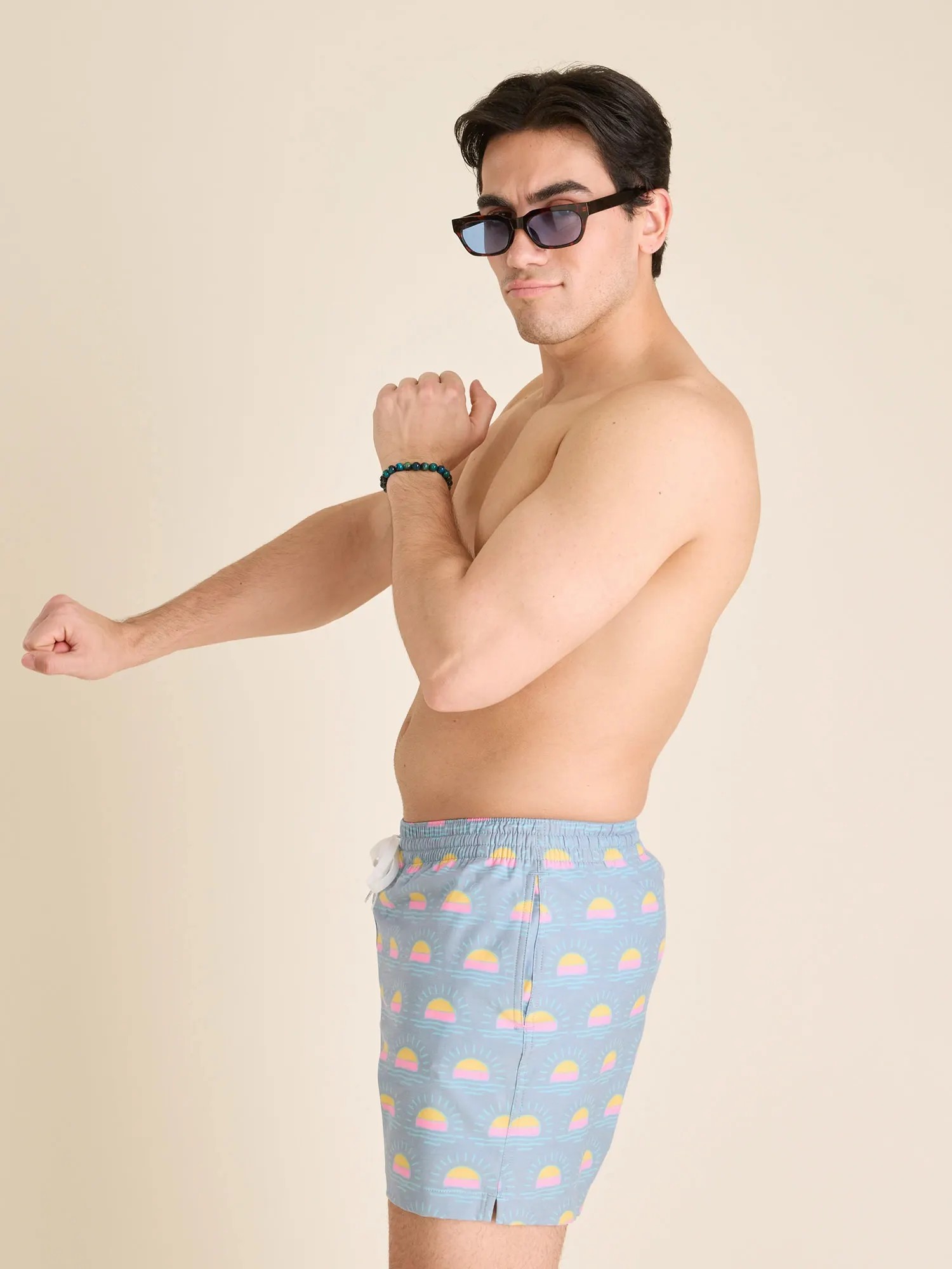 The Heat Waves- Gray 5.5" (Classic Lined Swim Trunk) - Image 4