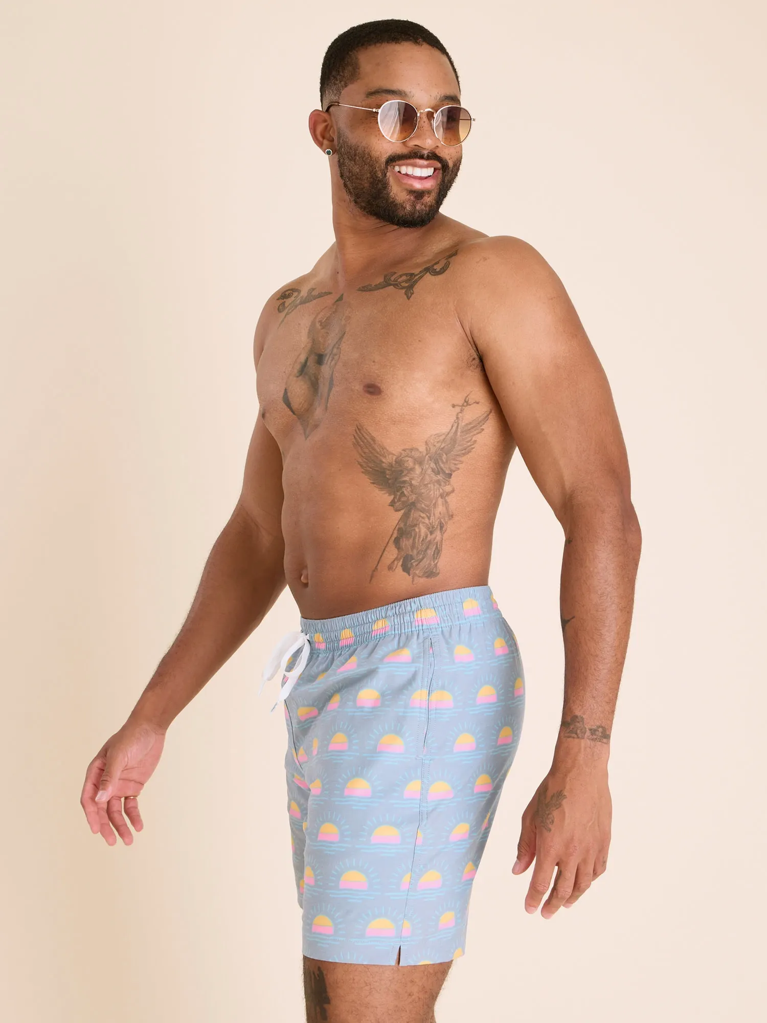 The Heat Waves- Gray 7" (Classic Lined Swim Trunk) - Image 3