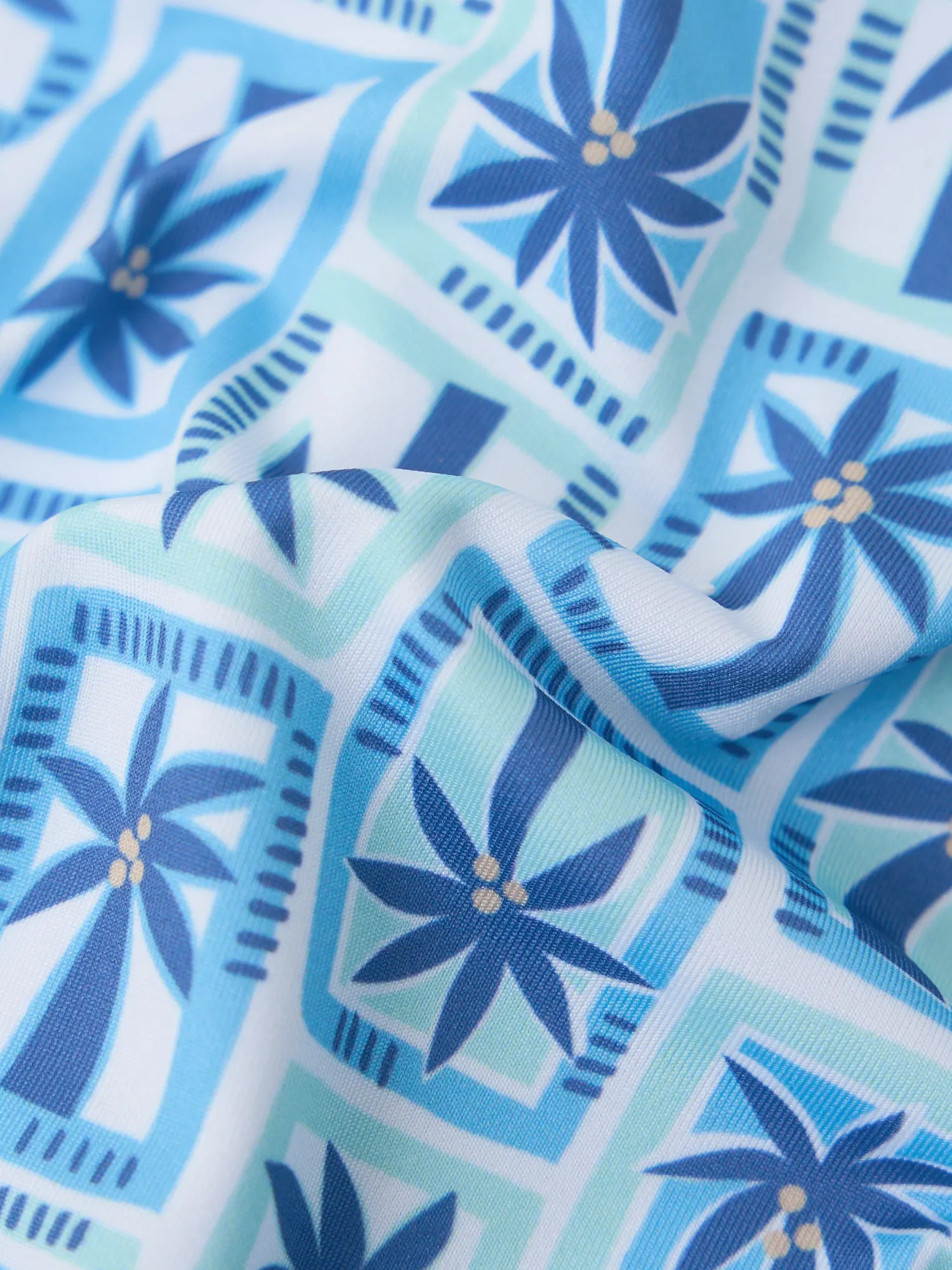 The Miami Mosaic (Performance Polo)- Blue - Image 7