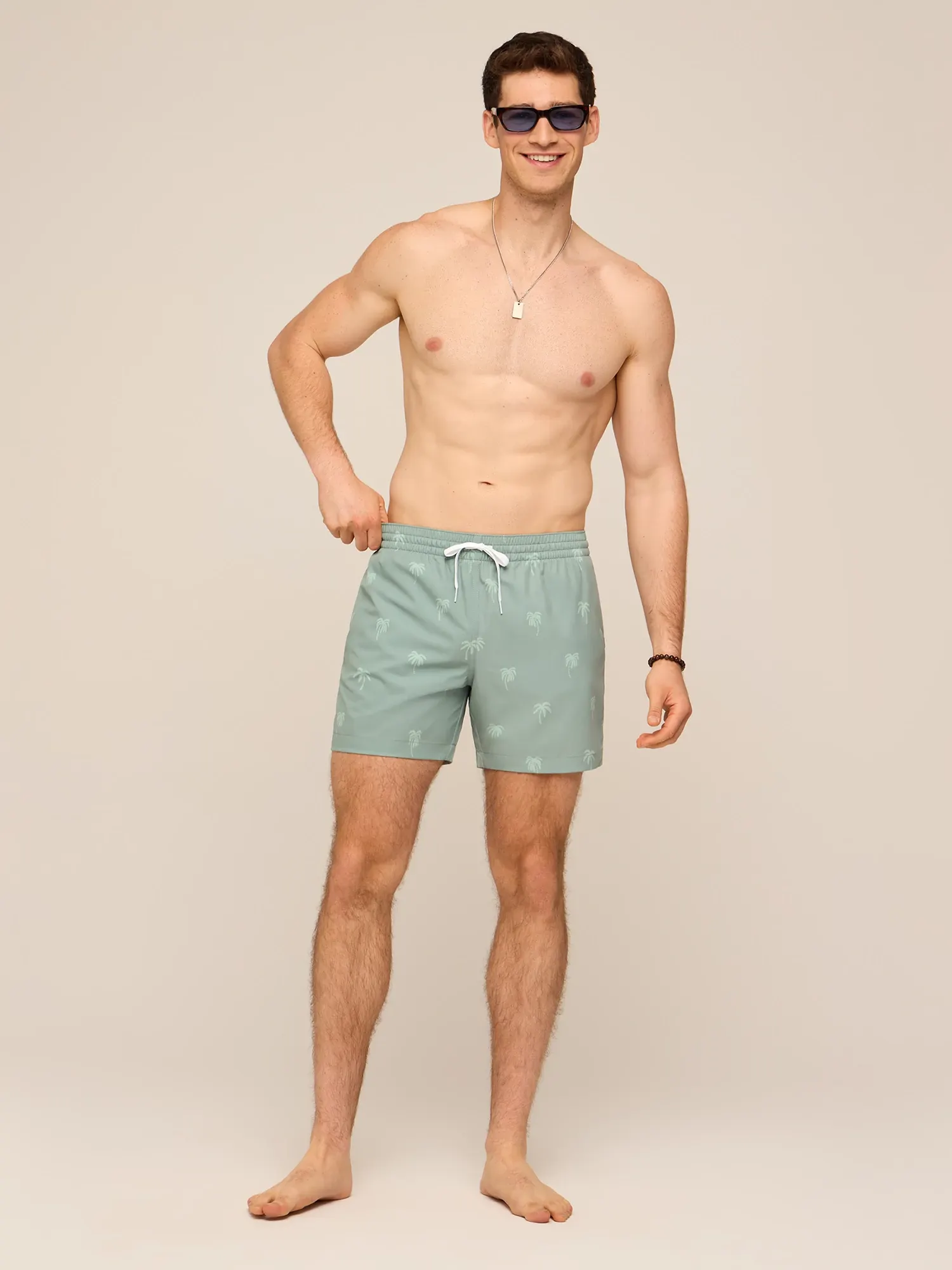 The Midnight Palms 5.5" Classic Lined Swim Trunk - Olive - Image 6