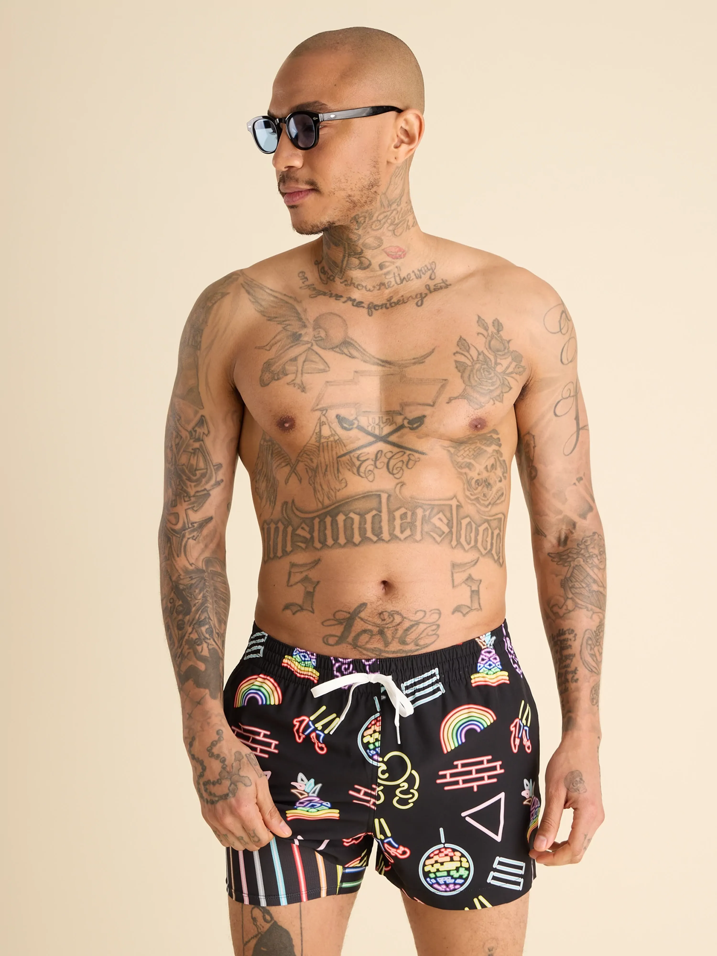 The Neon Pride 4" (Classic Lined Swim Trunks) - Image 3