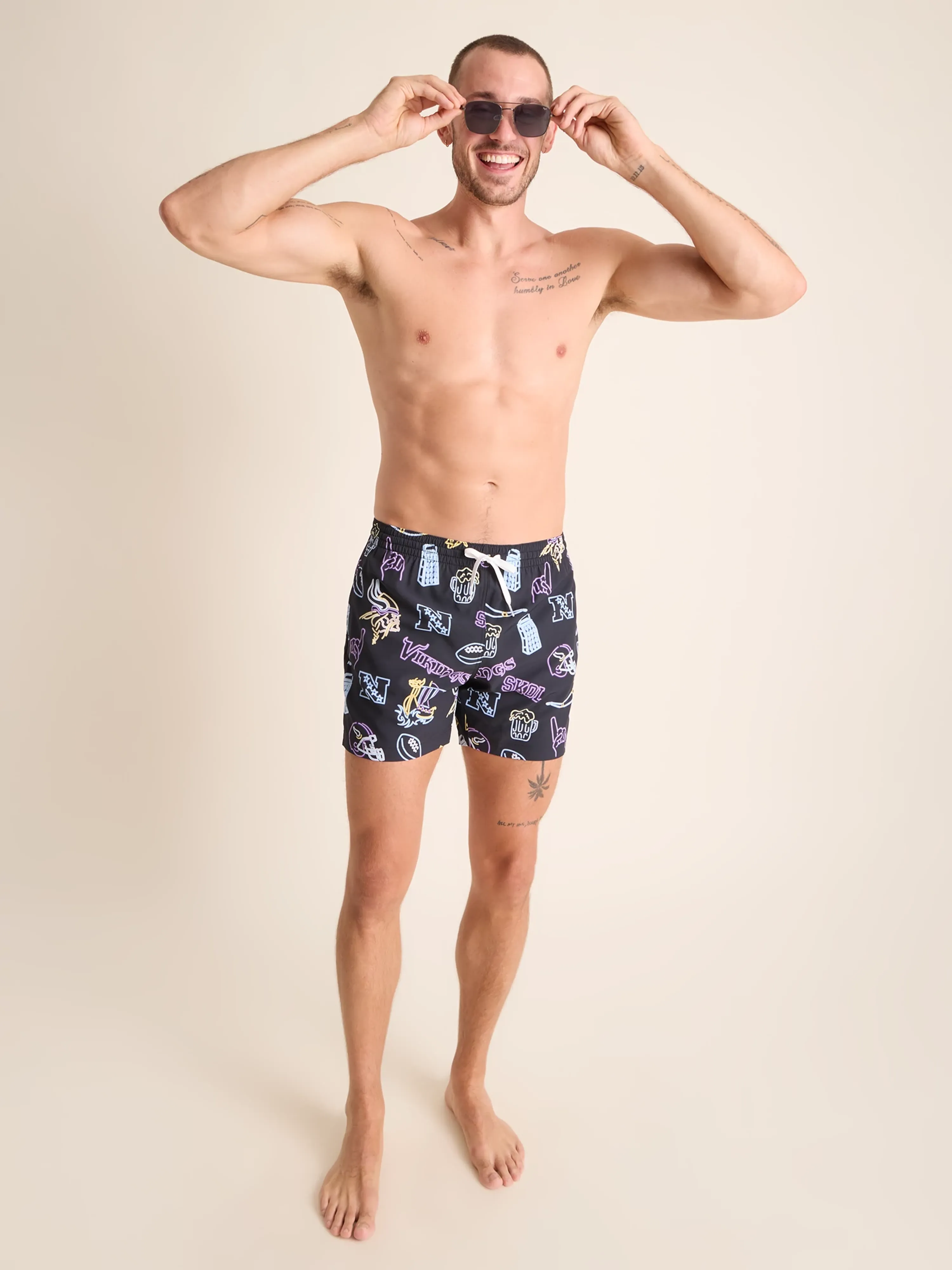 Chubbies The Neon Vikings 5.5" Inseam for Men Polyester/Spandex Swim Trunks with Boxer Brief Mesh Liner - Image 7