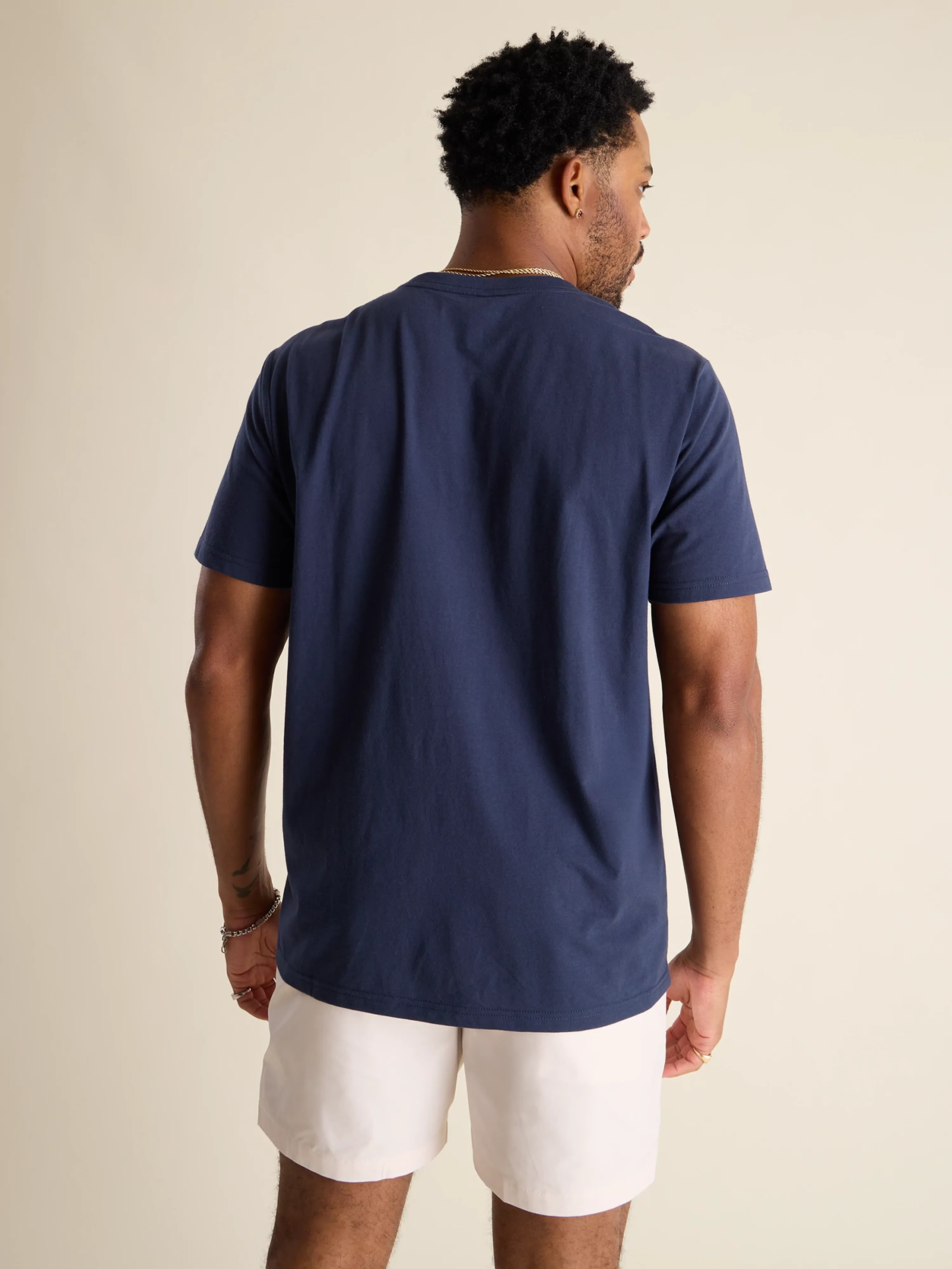 The No Brainer (Non Pocket Graphic T-Shirt) - Navy - Image 2