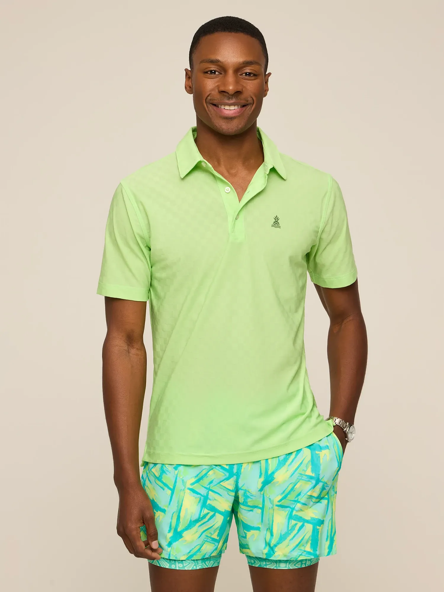 The Pistachio Glow (Textured Performance Polo) - Image 2