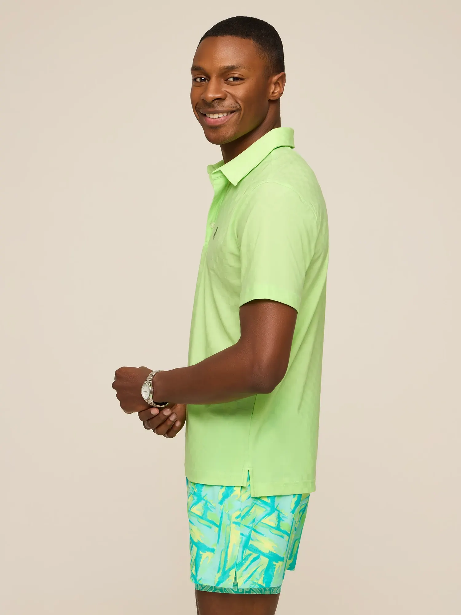 The Pistachio Glow (Textured Performance Polo) - Image 4