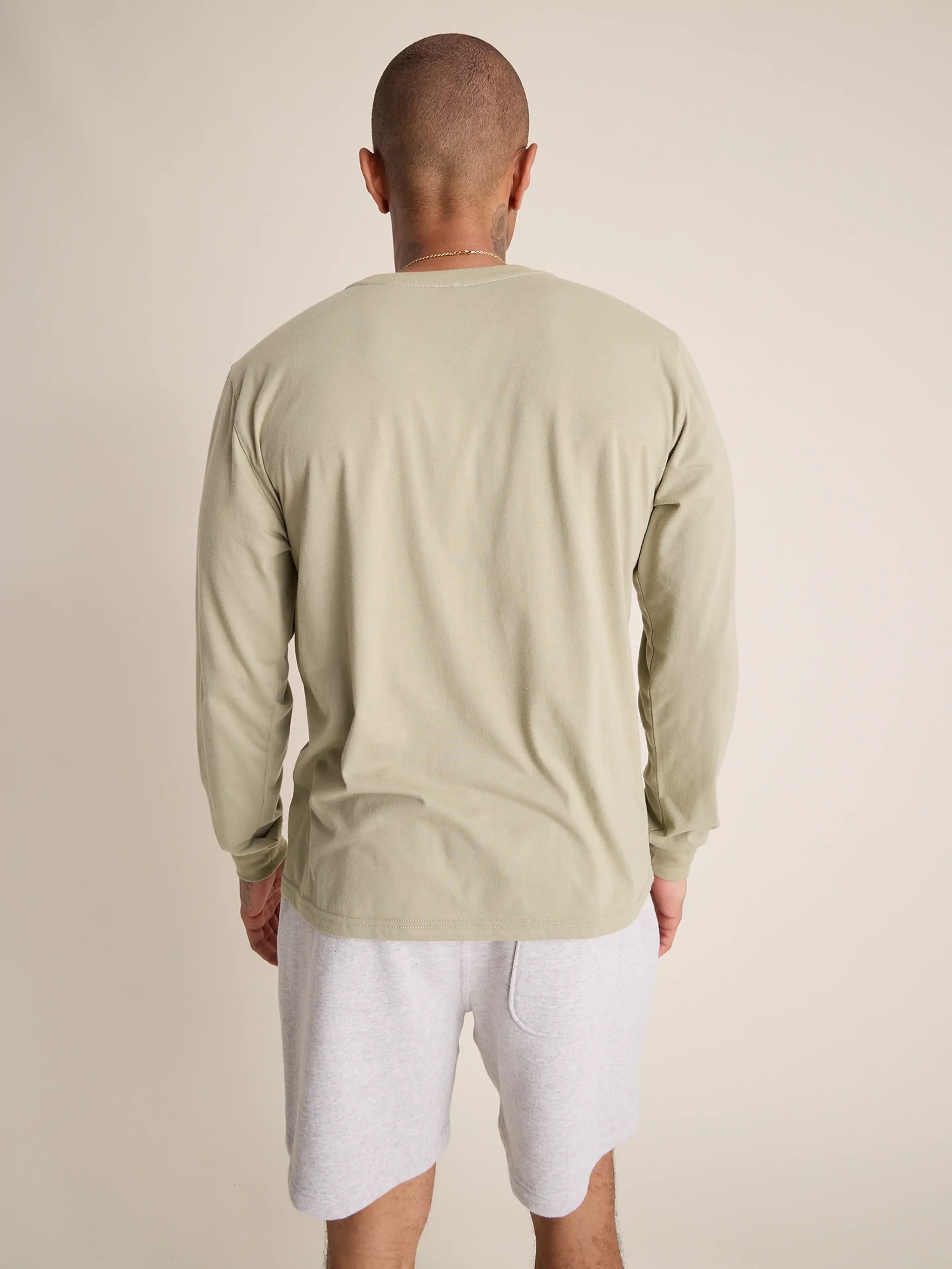 The Relaxer (L/S Non Pocket T-Shirt) - Olive Green - Image 2