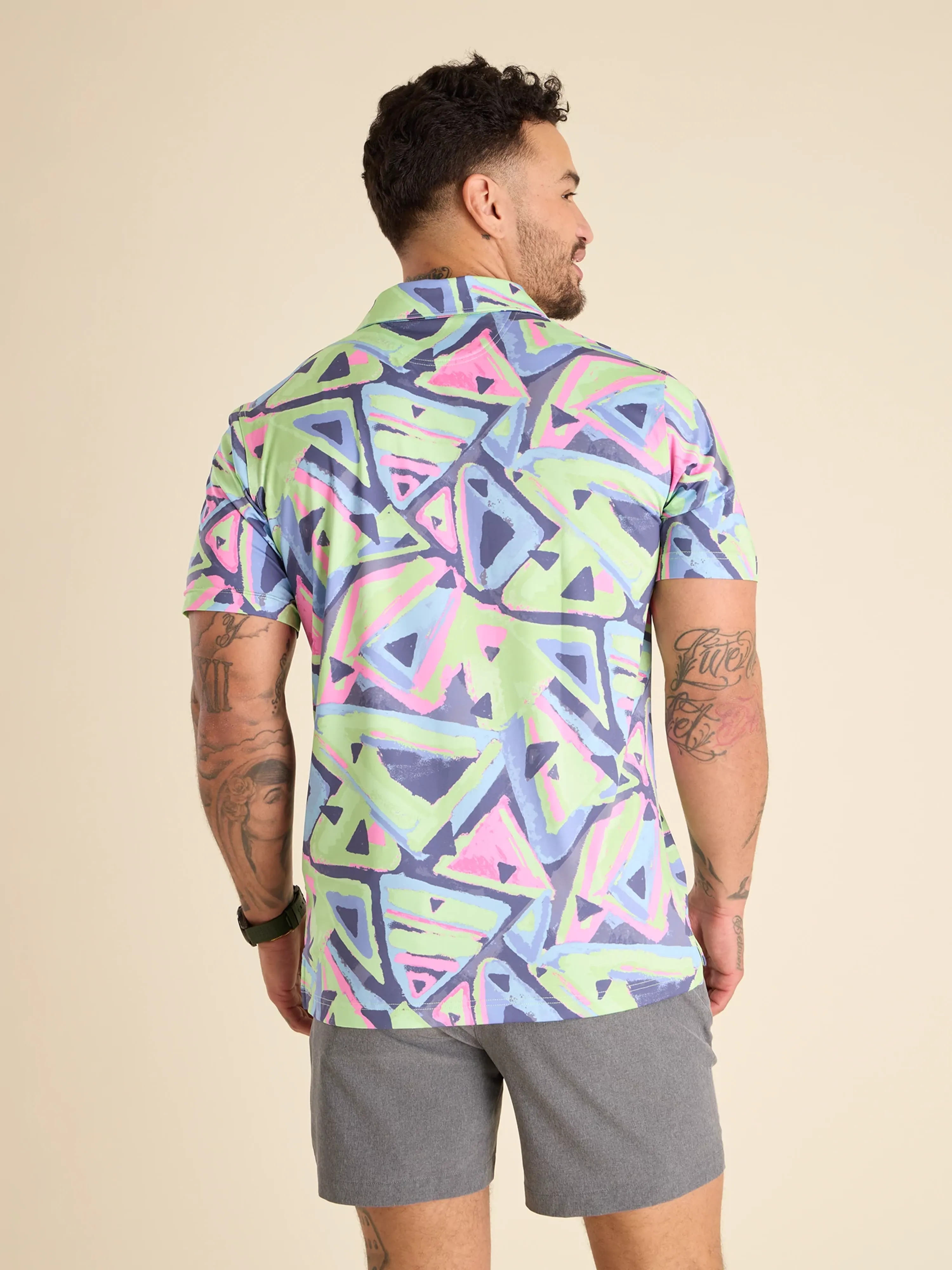 The Retro Exploding Nacho (Performance Polo) - Green - Image 3