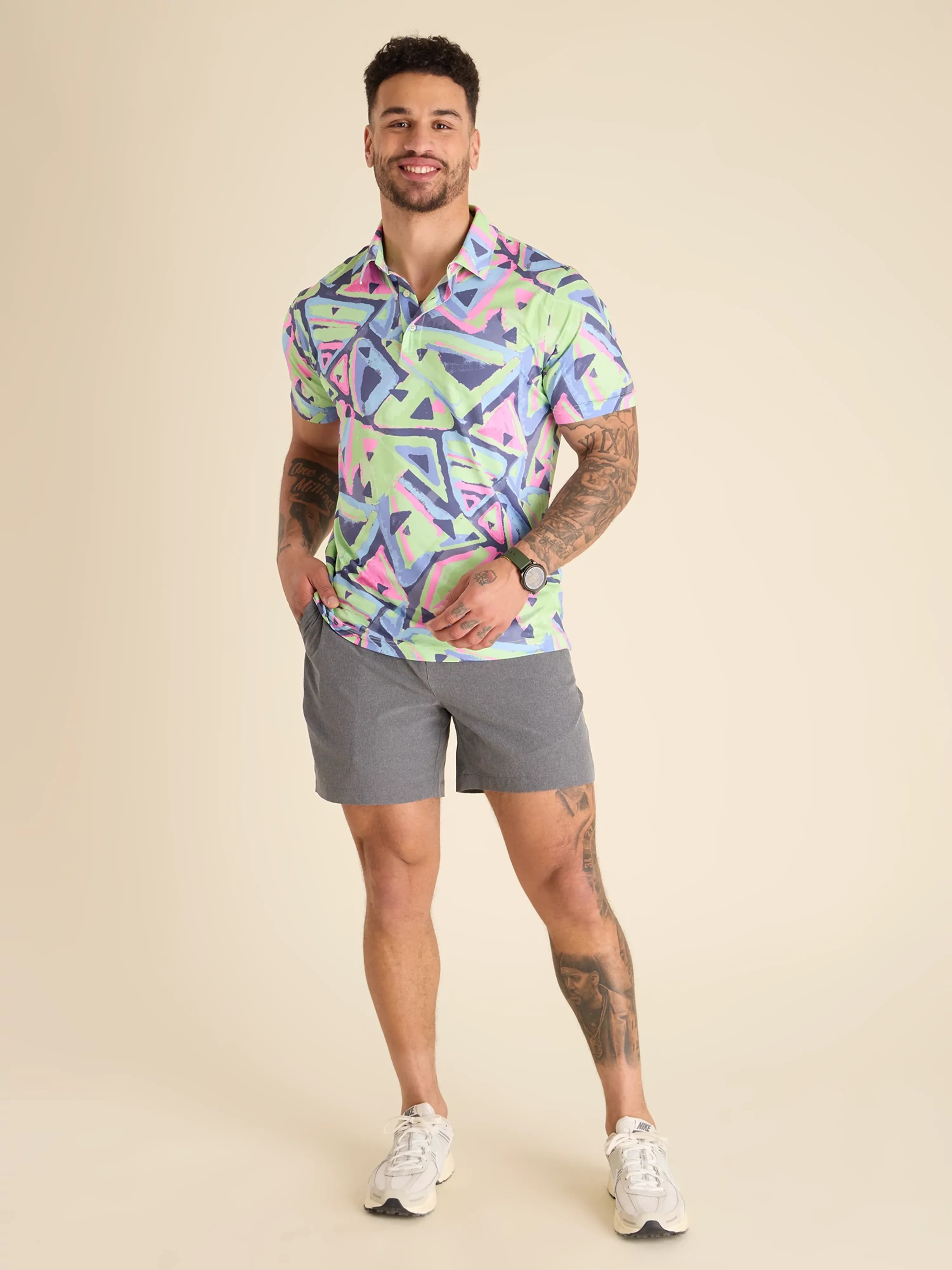 The Retro Exploding Nacho (Performance Polo) - Green - Image 5