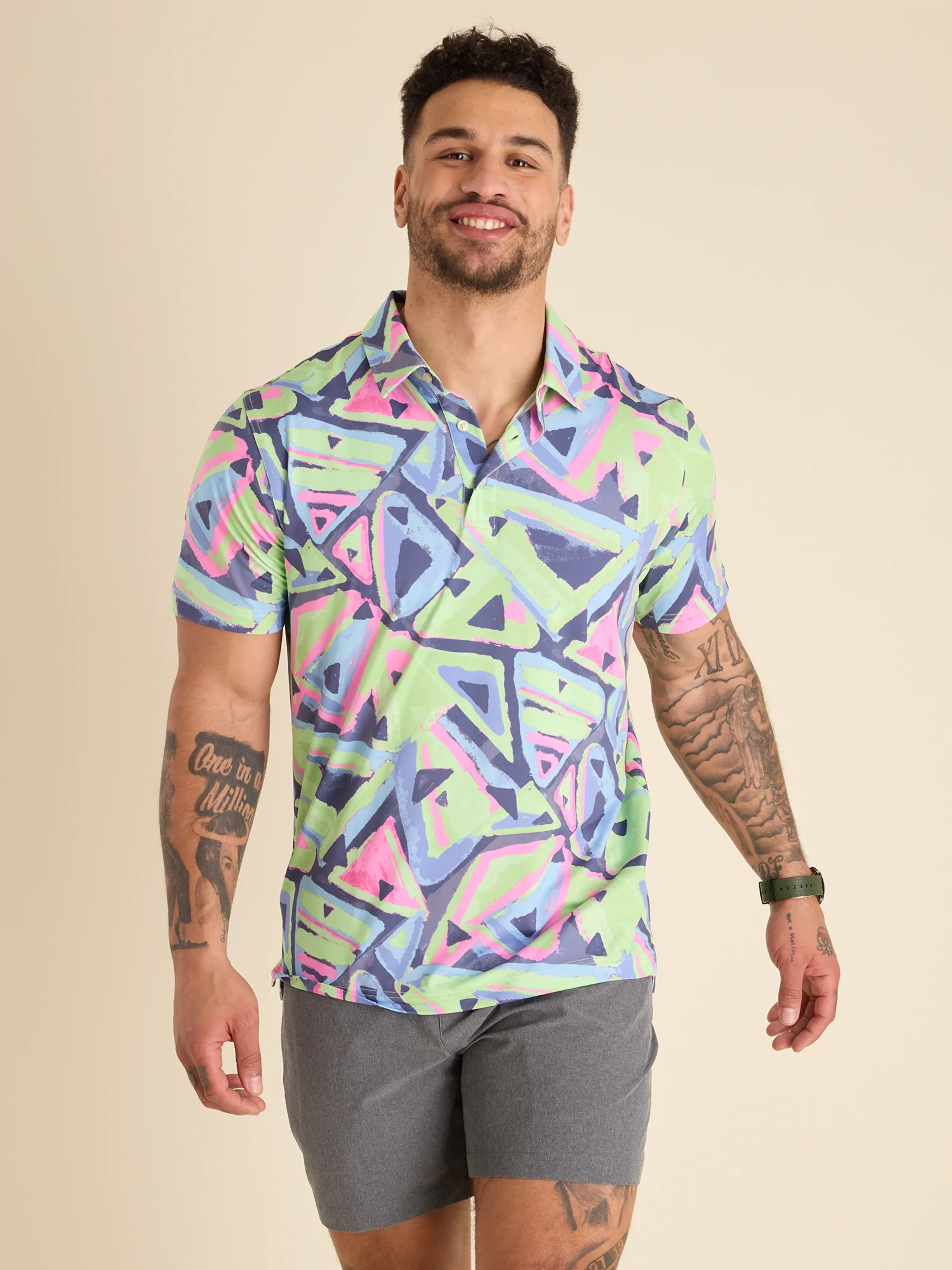 The Retro Exploding Nacho (Performance Polo) - Green - Image 9