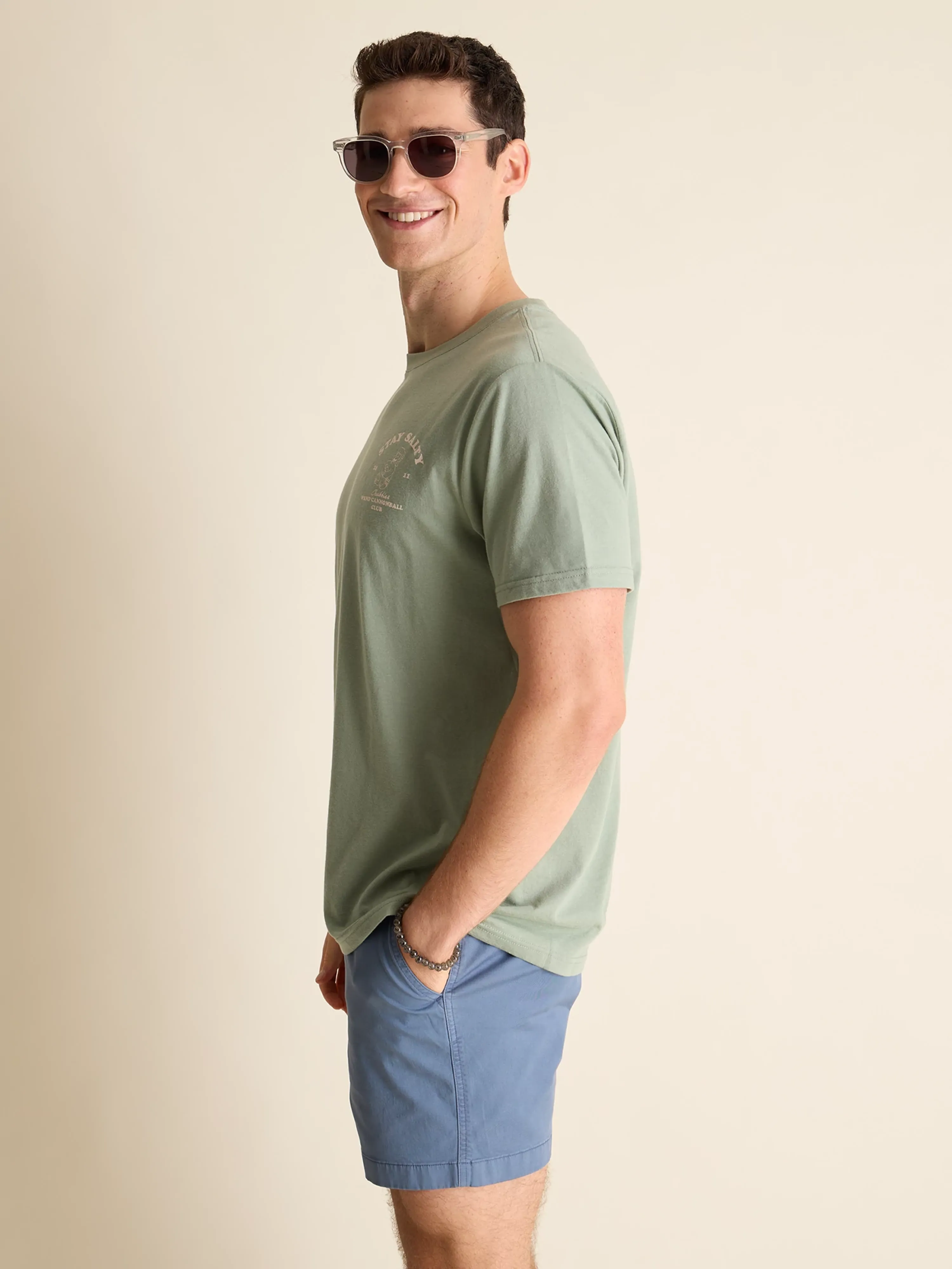 The Saltwater Swimmer (Non Pocket Graphic T-Shirt) - Olive - Image 3
