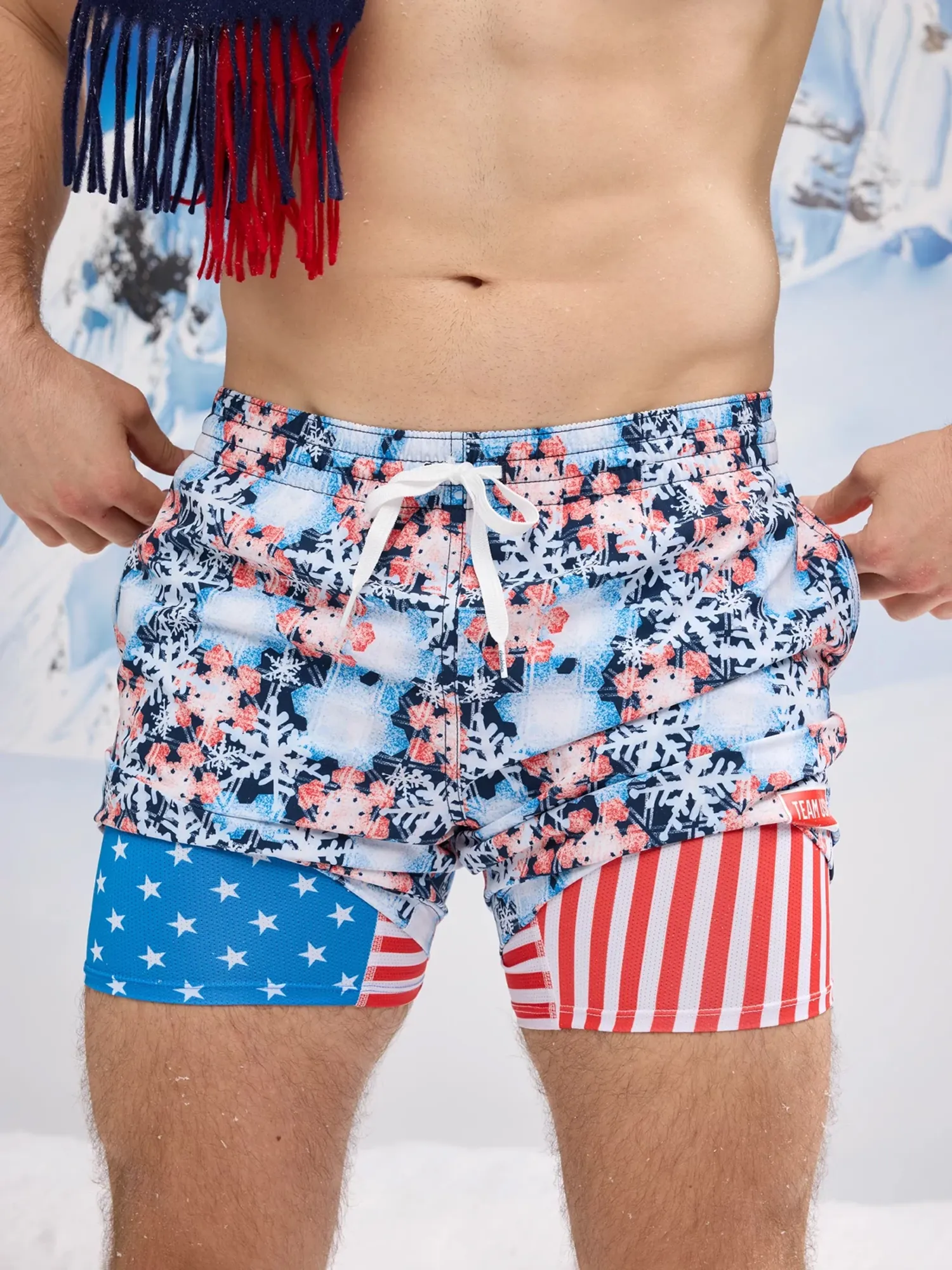 The Snow Place Like First 5.5" (Classic Lined Swim Trunks) - Image 2