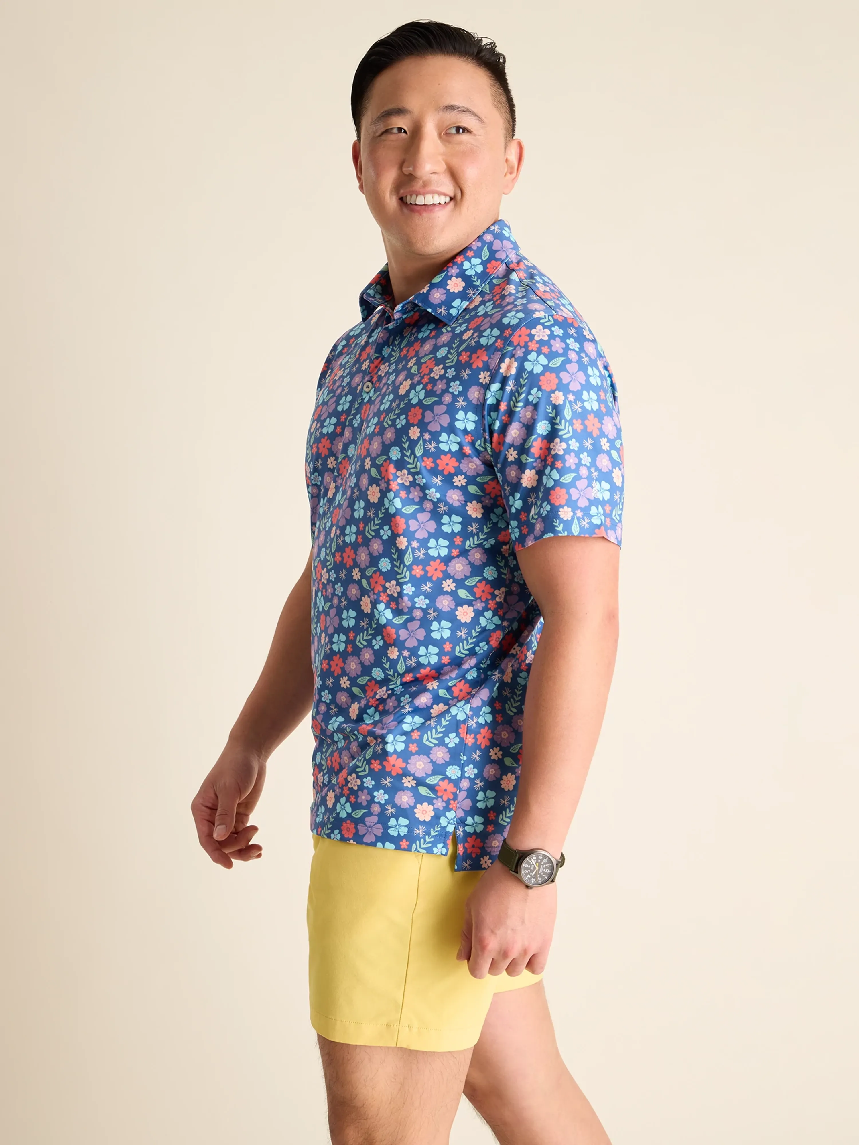 The Spring Pedal (Performance Polo) - Blue - Image 4