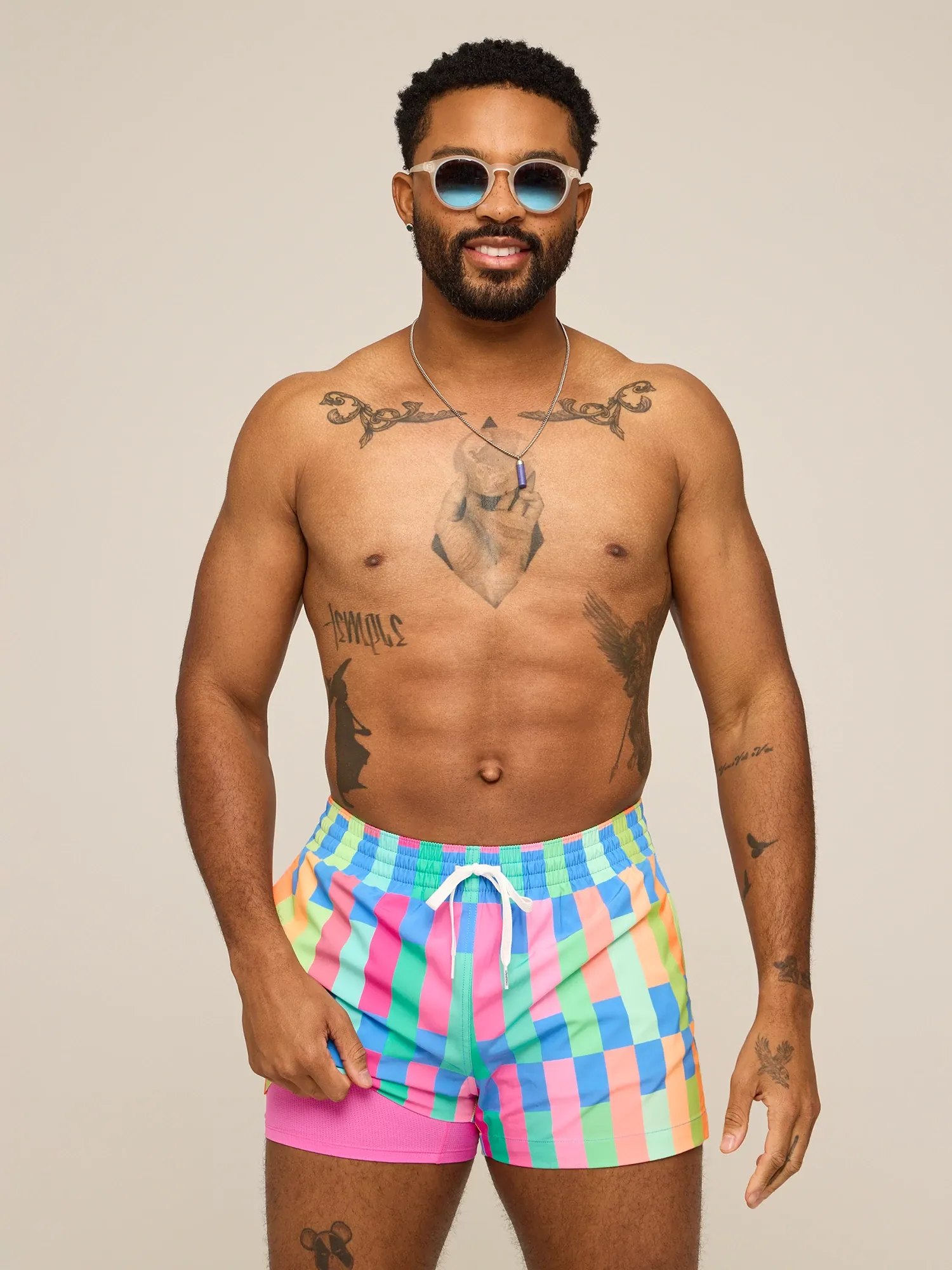 The Technicolor Stitches 4"(Classic Lined Swim Trunk) - Image 3