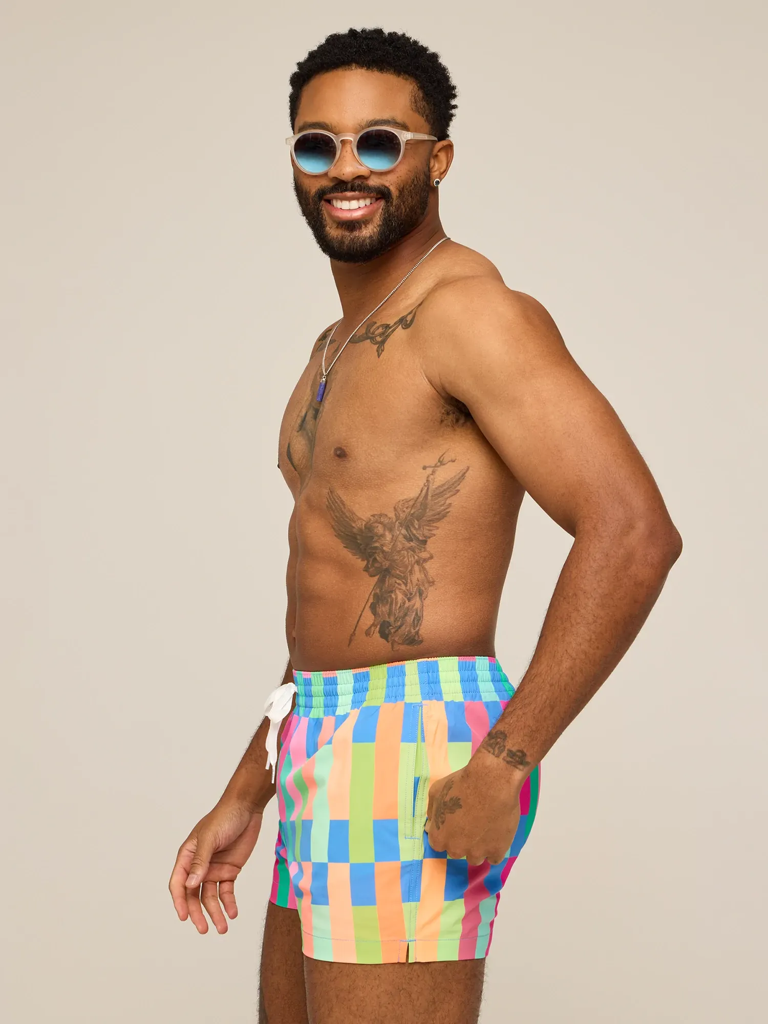 The Technicolor Stitches 4"(Classic Lined Swim Trunk) - Image 5