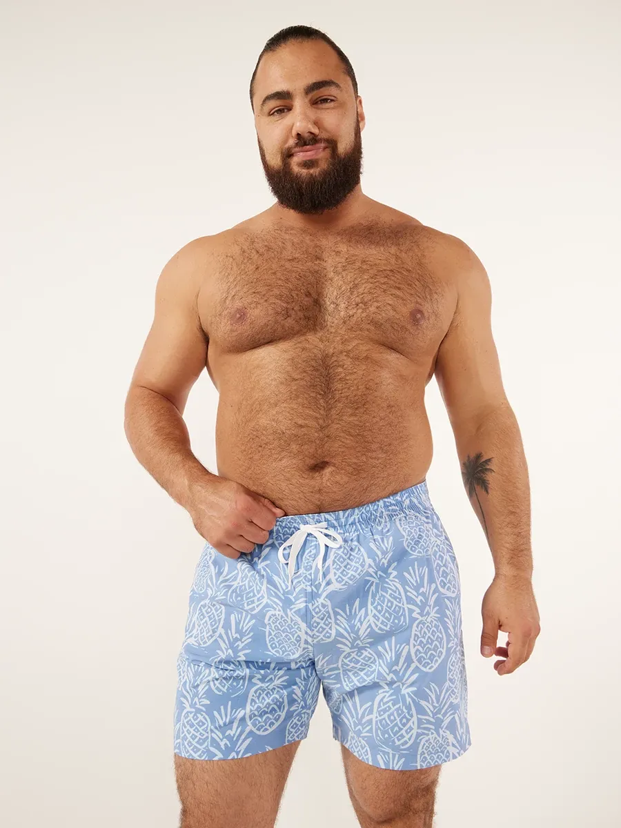 The Thigh-Napples 5.5" (Faded Lined Classic Swim Trunk) - Image 4