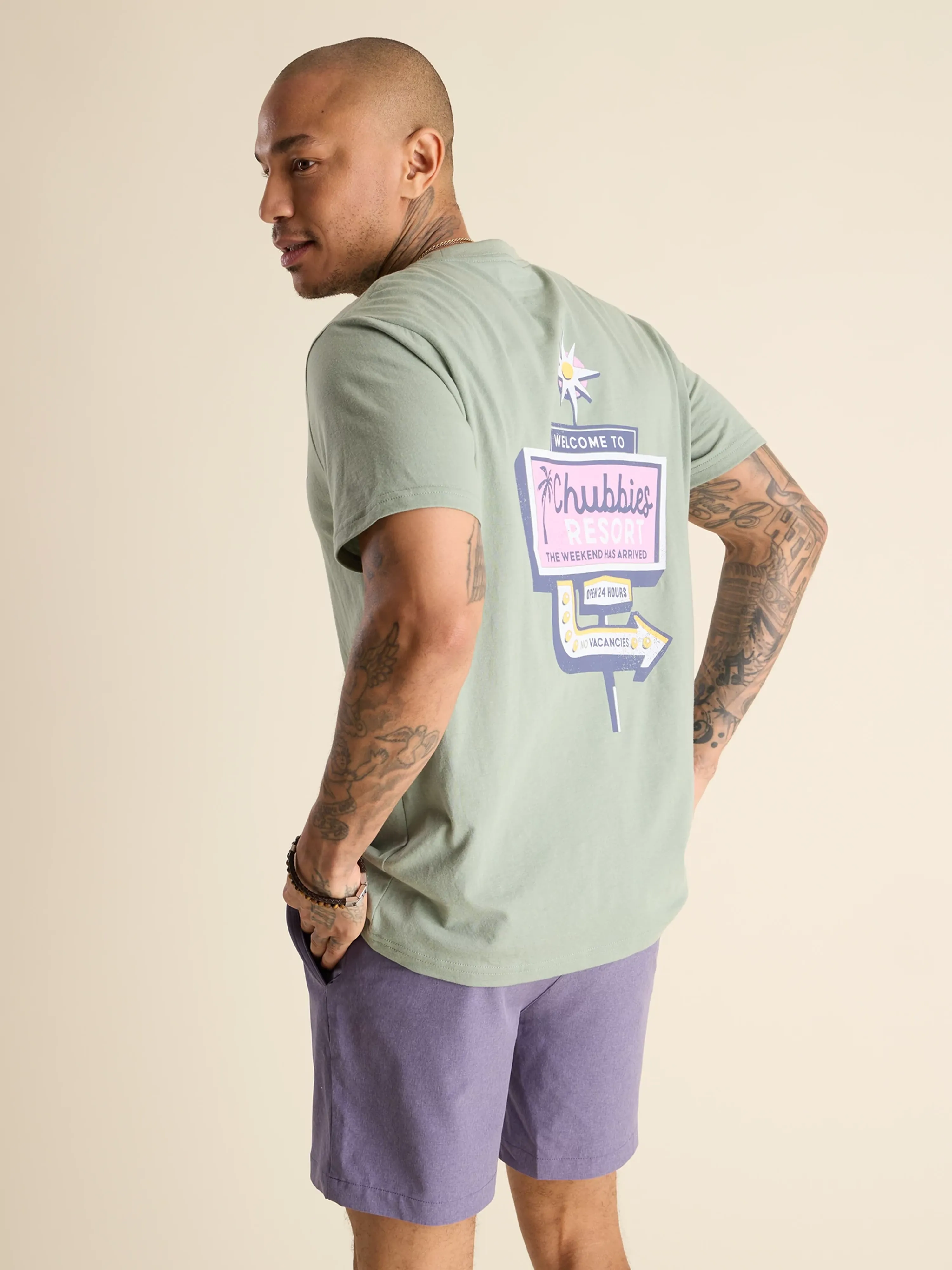 The Viva La Chubbies (Non Pocket Graphic T-Shirt) - Green - Image 2